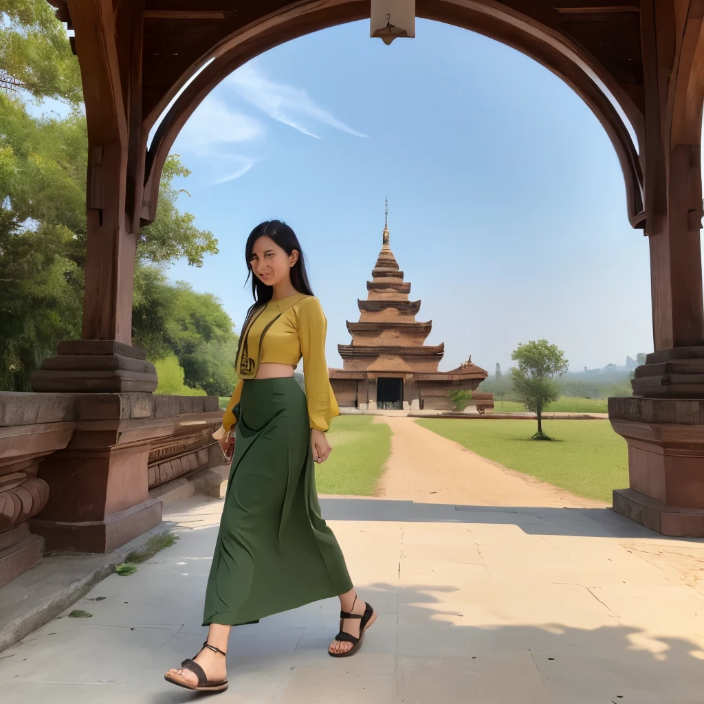 Seaart AI( app)နဲ့ မြန်မာ Outfit လေးတွေကို Try Onလုပ်ကြမယ်....💐

⌵ ဒီpromptကို Copy ယူပါ။👇

a beautiful girl with cute dimples, smiling, wearing
burmese dress, walking in Bagan's street, 
ACMM LS OUTFIT, WEARING ACMM TOP OLIVE
GREEN ACMM TOP; LONG SLEEVES, WEARING
ACMM LONG SKIRT, OLIVE GREEN ACMM LONG
SKIRT, PRINTED SKIRT
OUTDOORS, SCENERY, TRADITIONAL MEDIA,
SKY, DAY, PHOTO BACKGROUND, REAL WORLD
LOCATION, ARCHITECTURE, NATURE, RUINS
LANDSCAPE, BAGAN ANCIENT PAGODA
BACKGROUND
