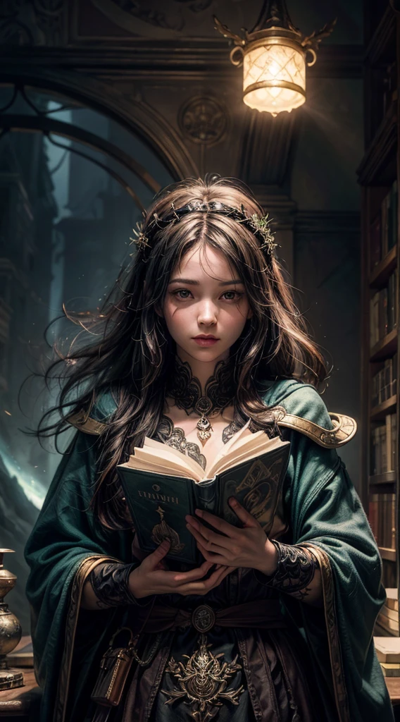(very detailed, masterpiece), 8k wallpaper CG, upper magic book (bookshelf:1.1),(floating bookshelf:1.2),(crammed bookshelf:0.9) and (strange:1.2) shining brightness, Immerse yourself in the atmosphere of (fantasy:1.3),(myth:1.2),(enchantment:1.1), close, Depth of bounds written, HDR, Complex