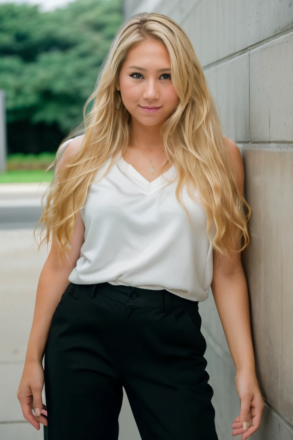 1 Japanese beautiful girl,28yo girl, Super beautiful detailed face, (smile:1.4), earrings, (blonde semi-long straight hair with parted bangs:1.6), (gyaru:1.3),(completely nude:1.5),(chubby body), (neutral-colored large areola:1.4), (hairy pussy:1.1),(camel toe), (braless:1.3), (nipples), BREAK, masterpiece, best quality, ultra quality, high quality, realistic, photo realistic, RAW photo, hyper detailed, intricate detaile,cinematic lighting,above knee shot,((from front)),(front view:1.5), (medium shot), BREAK (wearing Tank Top1.3), (mini skirt:1.3),Sunlight,during daytime,(crowded street),