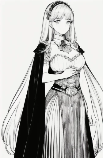 masterpiece, highest grade, Beautiful young witch, feminine , only, Beautiful Halloween , white background, monochromatic, line drawing