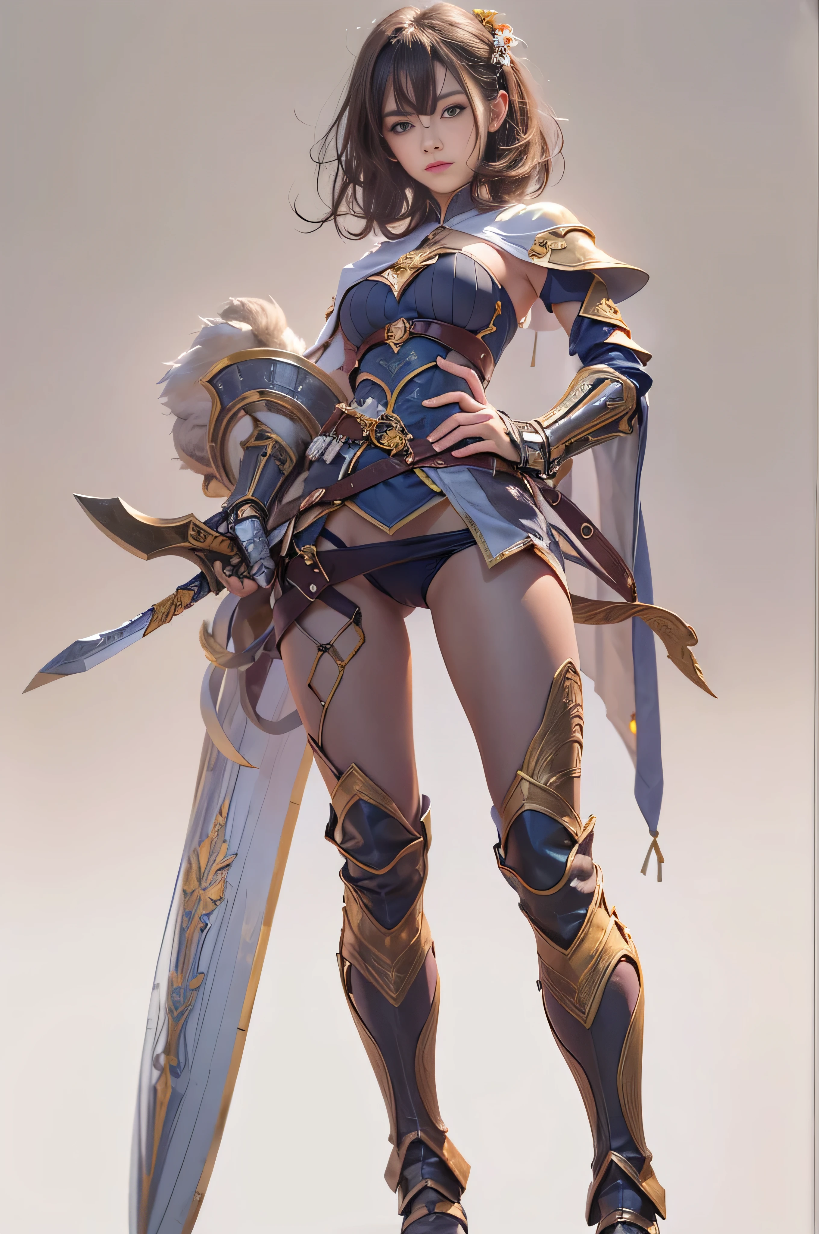 (NSfW), 1 female, alone, 18-year-old, 7 head and body, (cute face), (ideal body proportions), length , chest fantasy, magic effect, ((West Cape Armor)), holding a greatsword, , strong wind, The costume is sheer, Wet, short hair, black hair, small breasts, Slender, small ass, beautiful feet, thin legs, surrealism, cinematic lighting, Depth of bounds written, one person&#39;s perspective, f/1.8, 135mm, nffsw, battle pose, table top, Accurate, ((anatomically correct)), rough skin, Super detailed, advanced details, high quality, award-winning, 最high quality, High resolution, 8K