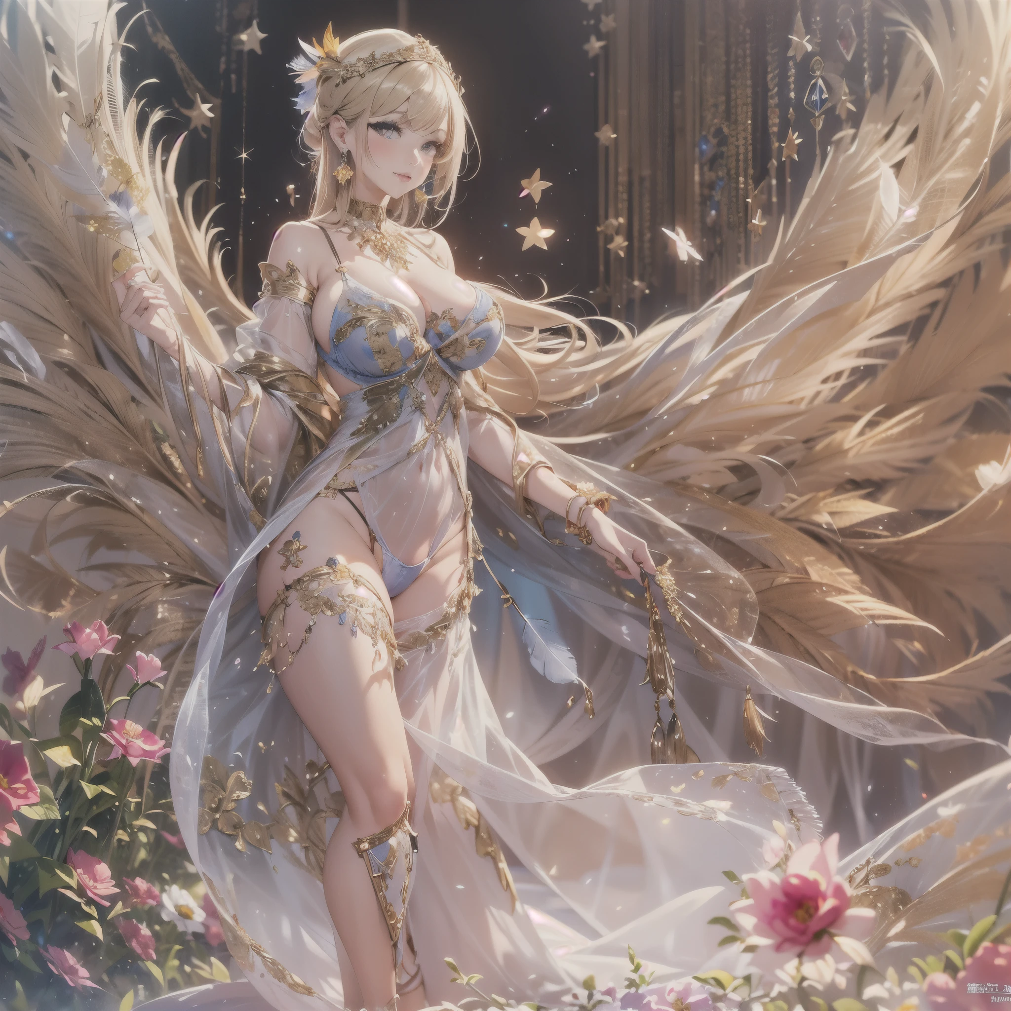 去最高のmasterpiece、beautiful美しさ, 3D two-dimensional, rich, blonde, skirt, stockings, high heels, poison、star、star、(Highly detailed CG Unity 8K wallpaper),(masterpiece), (最high quality), (Super detailed), (best work),(best shadow), (sharp eyeliner, eye shadow, fine eye:1.1), (超High resolution,realistic,最high quality,realistic),(8K,RAW photo,最high quality,マstarプル),mature woman、sensual curves、huge breasts、thighs、bubble、お尻のmasterpiece, 最high quality, Super detailed, full body shot, mature woman, beautiful mature woman, nightgown and underwear, enchanting smile, thick lips, Chubby lips, blush, looking at the viewer, provocative expression, beautiful髪型, cleavage, Plump、curvy hips、attractive face、sexy lingerie、an inviting gaze、Expression of emotions、Lewd underwear、(((erotic see-through lingerie set)))、Standing position、gorgeous accessories 、big breastsの女性, bare shoulders, golden hair, colored feather, metal ornaments, colored flowers, particle, light, (masterpiece, 最high quality, 最high quality, official art, beautiful and aesthetic:1.2), (1 girl:1.3), very detailed,(fractal art:1.1),(colorful:1.1)、(flowers:1.3),most detailed,(zentangle:1.2), (dynamic pose), (abstract background:1.3), (shiny skin), (lots of colors :1.4), ,(earrings:1.4), (feather:1.4),masterpiece, 最high quality, Super detailed, 30~40 years, full body shot, beautiful 、various hairstyles,gold headband,plump breasts,beautiful butt,greek clothing,Tulle covers the breasts,perfectly proportioned, detailed clothing details,marble,god statue,cinematic lighting, film grain, 8K, masterpiece, Super detailed, high detail, high quality, High resolution,(((NSFW:1.2)))、exposed chest、Openwork decoration,(((see through dress)))、(((解剖学的に正しいbody))) , 最high quality, Super detailed, (((Lewd underwear)))、raise your butt, from below, (((R-18)))、Hakari、thighs, big breasts, Are standing, cowboy shot, blush, (((1 girl))), (masterpiece:1.3), (High resolution), (8K), (very detailed), perfect face, Nice eye and face, (((最high quality))), (Super detailed), detailed face and eye, (alone), High resolution、beautifuleye,(((sexy pose)))、(((整ったbig breasts)))、((beautiful eye))、luxury、(((超High resolution)))、(((detailed description)))、(((ぽっちゃりbody型)))、(((解剖学的構造に一致したbodyの部位)))、beautiful長いまつ毛、バランスのとれたbody型,2 feet、Just the right size for your legs and arms、Fishnet tights、glamorous、(((Clear white and black eye)))、lipstick、Sparkling、(Undistorted face, eye, body)、jewelry、gem、(長くカールしたbeautifulまつ毛)、(((バランス良いbeautiful胸)))、(transparent, Exquisite skin:1.2)、(((完璧なglamorousボディー)))、actress face、Super beautiful、cute smile、Healing beauty、Flower shower、完璧なeye、realistic depiction、super sexy、shiny、glamorous、double eyelids、Good dark compensate、compensate、ぼやけていないeye、(((Plump face)))、cute face 、(((Shiny and glowing skin)))