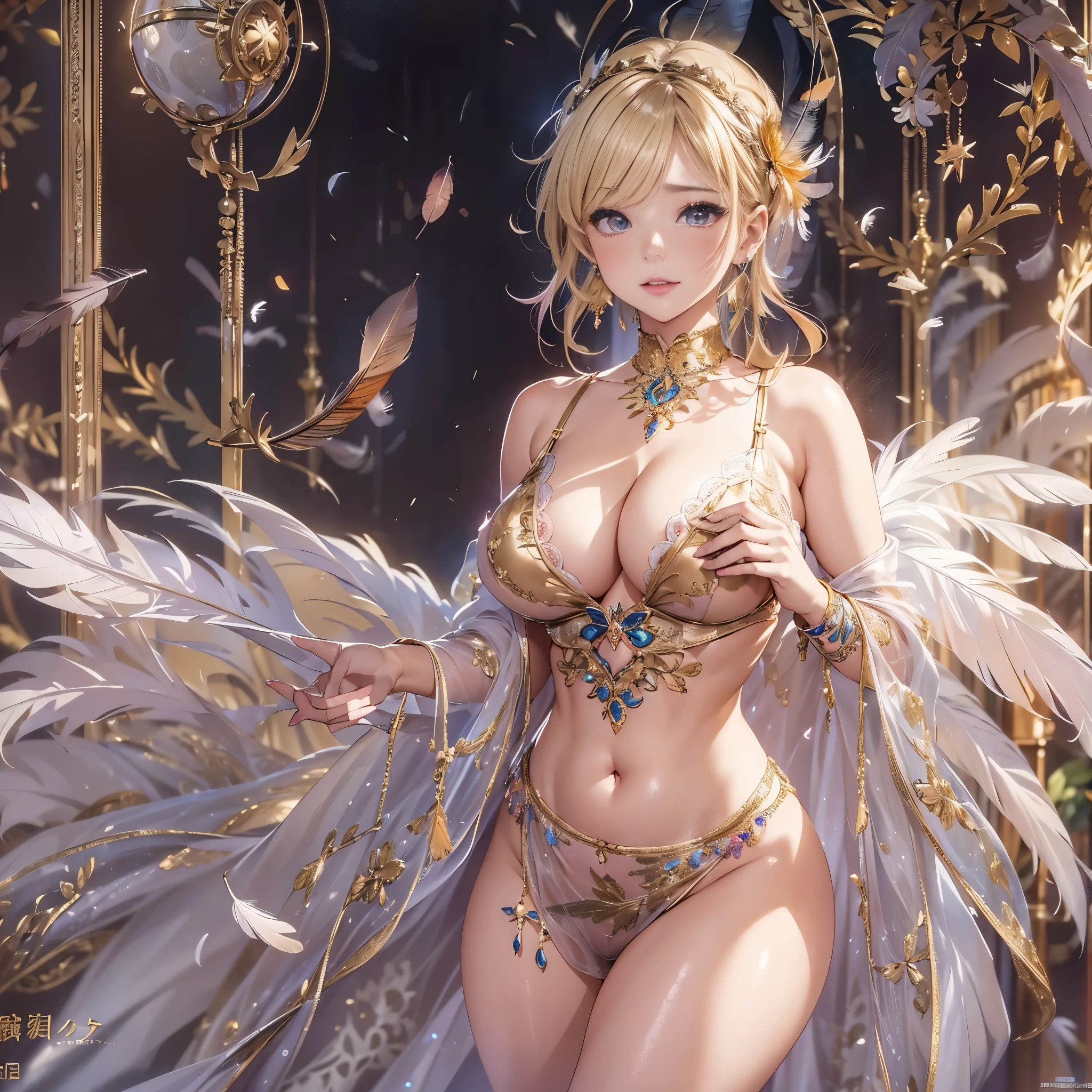 去最高のmasterpiece、beautiful美しさ, 3D two-dimensional, rich, blonde, skirt, stockings, high heels, poison、star、star、(Highly detailed CG Unity 8K wallpaper),(masterpiece), (最high quality), (Super detailed), (best work),(best shadow), (sharp eyeliner, eye shadow, fine eye:1.1), (超High resolution,realistic,最high quality,realistic),(8K,RAW photo,最high quality,マstarプル),mature woman、sensual curves、huge breasts、thighs、bubble、お尻のmasterpiece, 最high quality, Super detailed, full body shot, mature woman, beautiful mature woman, nightgown and underwear, enchanting smile, thick lips, Chubby lips, blush, looking at the viewer, provocative expression, beautiful髪型, cleavage, Plump、curvy hips、attractive face、sexy lingerie、an inviting gaze、Expression of emotions、Lewd underwear、(((erotic see-through lingerie set)))、Standing position、gorgeous accessories 、big breastsの女性, bare shoulders, golden hair, colored feather, metal ornaments, colored flowers, particle, light, (masterpiece, 最high quality, 最high quality, official art, beautiful and aesthetic:1.2), (1 girl:1.3), very detailed,(fractal art:1.1),(colorful:1.1)、(flowers:1.3),most detailed,(zentangle:1.2), (dynamic pose), (abstract background:1.3), (shiny skin), (lots of colors :1.4), ,(earrings:1.4), (feather:1.4),masterpiece, 最high quality, Super detailed, 30~40 years, full body shot, beautiful 、various hairstyles，gold headband，plump breasts，beautiful butt，greek clothing，Tulle covers the breasts，perfectly proportioned, detailed clothing details,marble，god statue，cinematic lighting, film grain, 8K, masterpiece, Super detailed, high detail, high quality, High resolution,(((NSFW:1.2)))、exposed chest、Openwork decoration，(((see through dress)))、(((解剖学的に正しいbody))) , 最high quality, Super detailed, (((Lewd underwear)))、raise your butt, from below, (((R-18)))、Hakari、thighs, big breasts, Are standing, cowboy shot, blush, (((1 girl))), (masterpiece:1.3), (High resolution), (8K), (very detailed), perfect face, Nice eye and face, (((最high quality))), (Super detailed), detailed face and eye, (alone), High resolution、beautifuleye,(((sexy pose)))、(((整ったbig breasts)))、((beautiful eye))、luxury、(((超High resolution)))、(((detailed description)))、(((ぽっちゃりbody型)))、(((解剖学的構造に一致したbodyの部位)))、beautiful長いまつ毛、バランスのとれたbody型,2 feet、Just the right size for your legs and arms、Fishnet tights、glamorous、(((Clear white and black eye)))、lipstick、Sparkling、(Undistorted face, eye, body)、jewelry、gem、(長くカールしたbeautifulまつ毛)、(((バランス良いbeautiful胸)))、(transparent, Exquisite skin:1.2)、(((完璧なglamorousボディー)))、actress face、Super beautiful、cute smile、Healing beauty、Flower shower、完璧なeye、realistic depiction、super sexy、shiny、glamorous、double eyelids、Good dark compensate、compensate、ぼやけていないeye、(((Plump face)))、cute face 、(((Shiny and glowing skin)))
