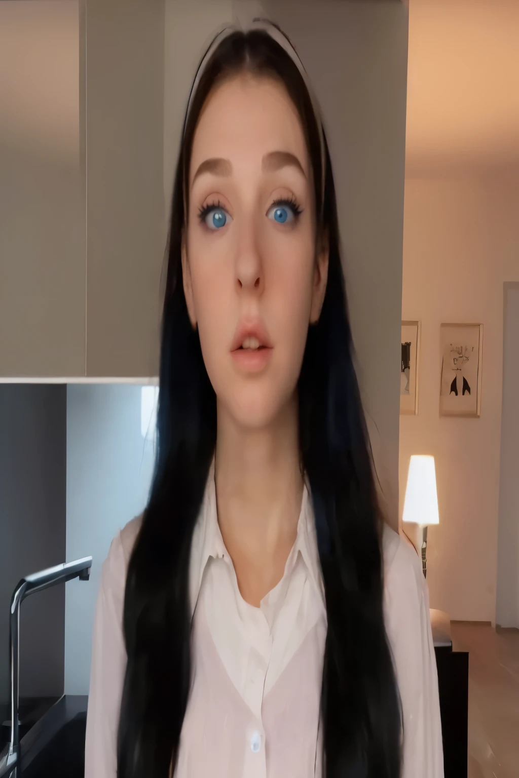 big eyes,high nose bridge, blue eyes