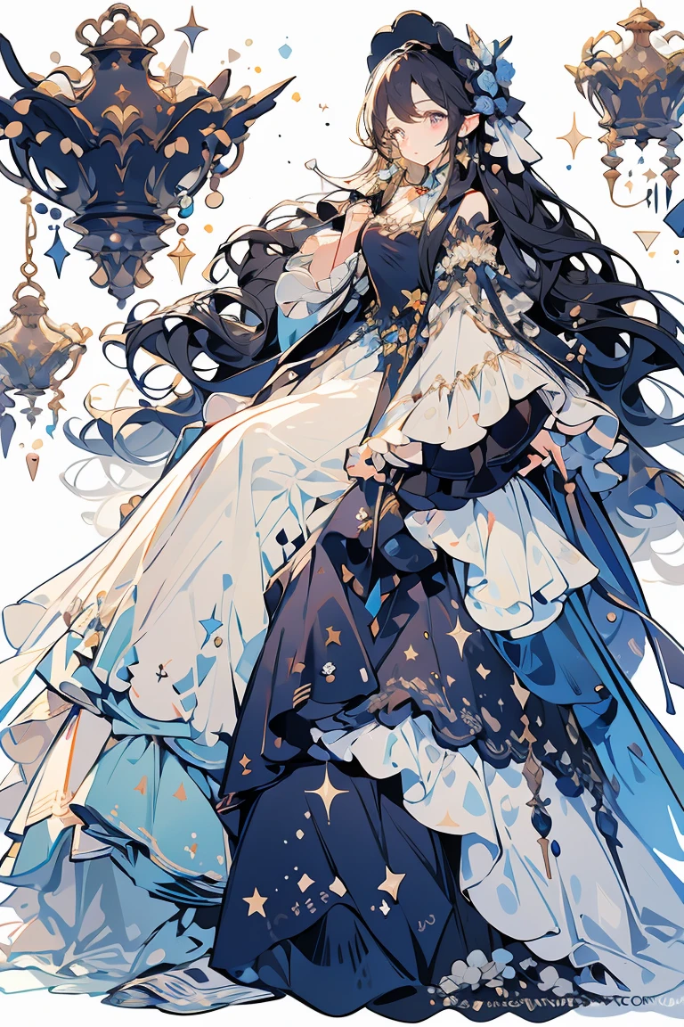 (masterpiece:1.2), best quality,PIXIV,fairy tale girl, 1 woman, black hair, black eyes, black dress, lolita fashion, black theme