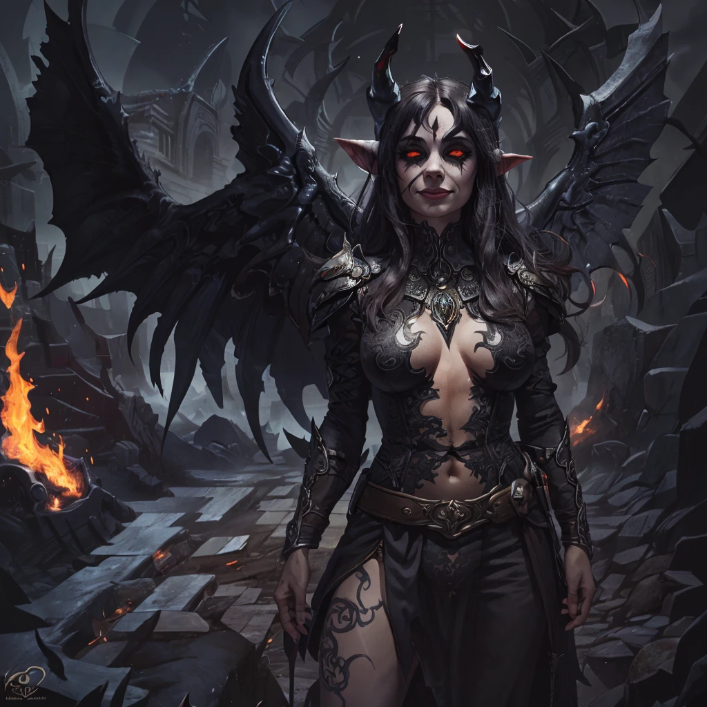 (highly detailed:1.3), evil smile, black sclera, , mgedemon, wings, tail, nude, completely nude, Ultra-detail, (highres:1.1), best quality, (masterpiece:1.3), cinematic lighting,l, hetero, vaginal,
