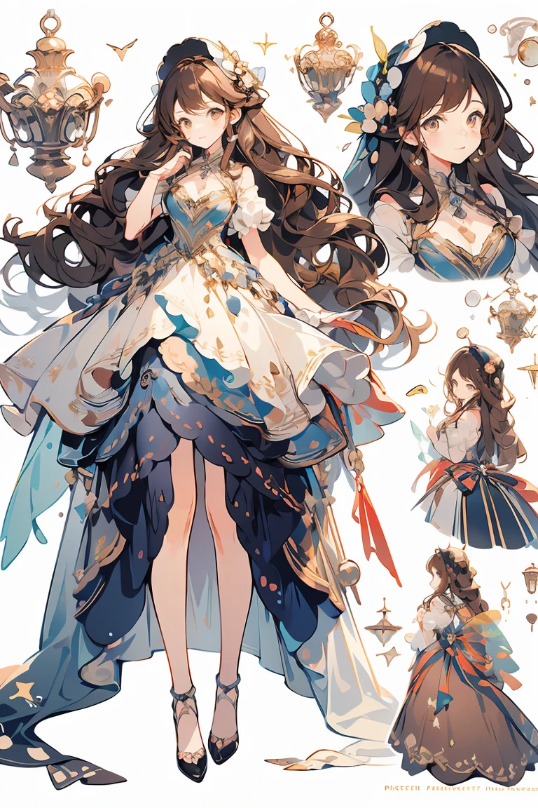 (masterpiece:1.2), best quality,PIXIV,fairy tale girl, 1 girl, brown hair, brown eyes, brown dress, lolita fashion, all brown theme