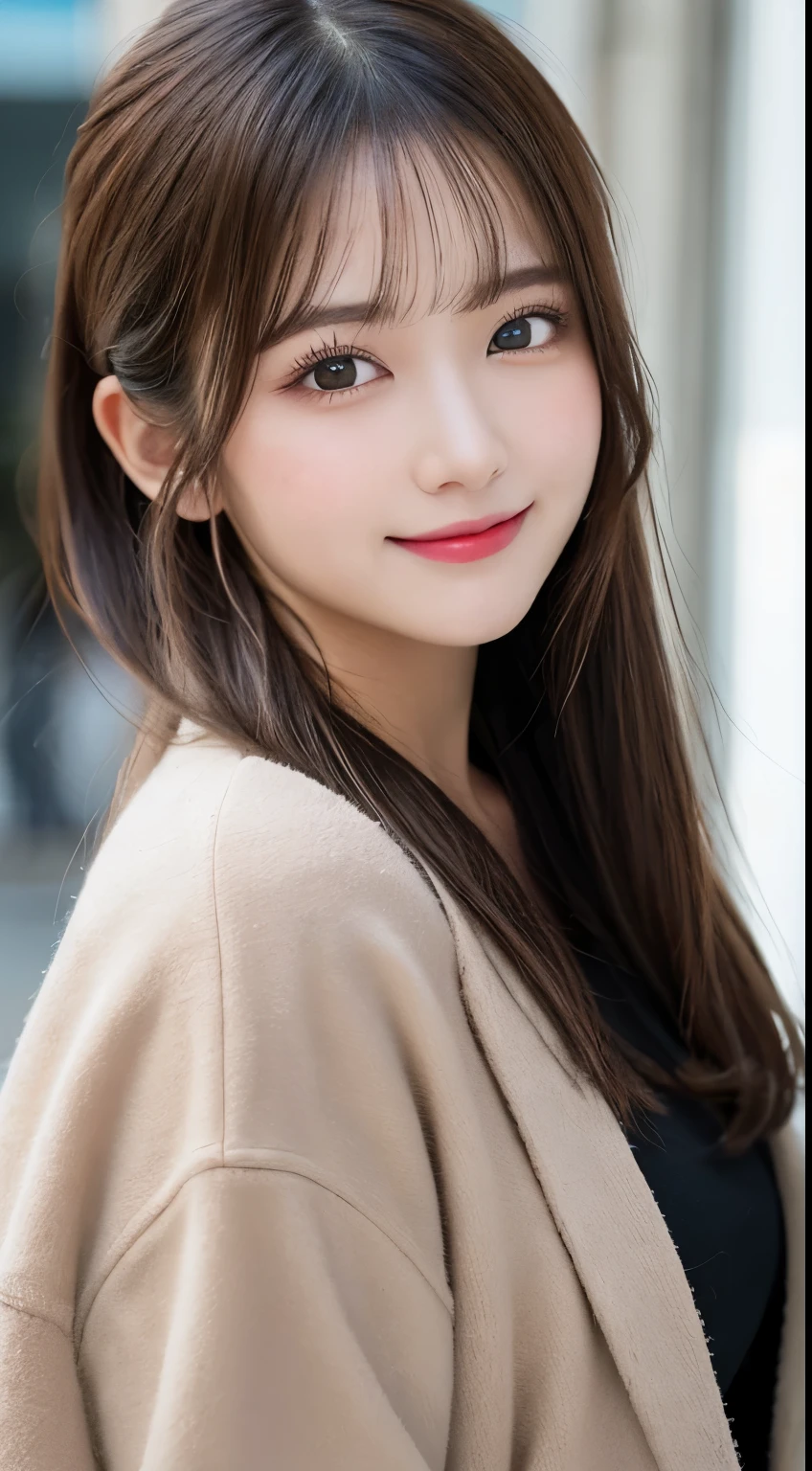 table top, highest quality, shape, Super detailed, finely, High resolution, 8k wallpaper, 完璧なダイナミックな構shape, beautiful and detailed eyes, tokyo trend冬ファッション,tokyo trend&Introducing cute hairstyles at random, small breasts, natural color lip, random sexy pose,cute smile、20 year old girl、beautiful and detailed face、perfect and beautiful face,Big eyes、Wearing a fluffy black luxury mink coat、beautiful detailed face、perfect and beautiful double eyelids、blur the background、perfect and beautiful face、bright look、Twin ponytail hairstyle