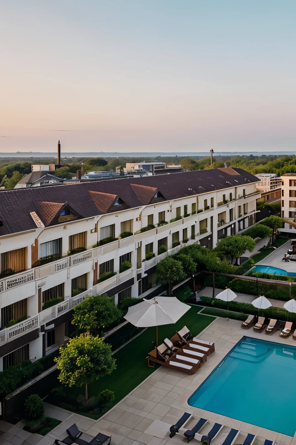 show me the hotel in a birds eye view