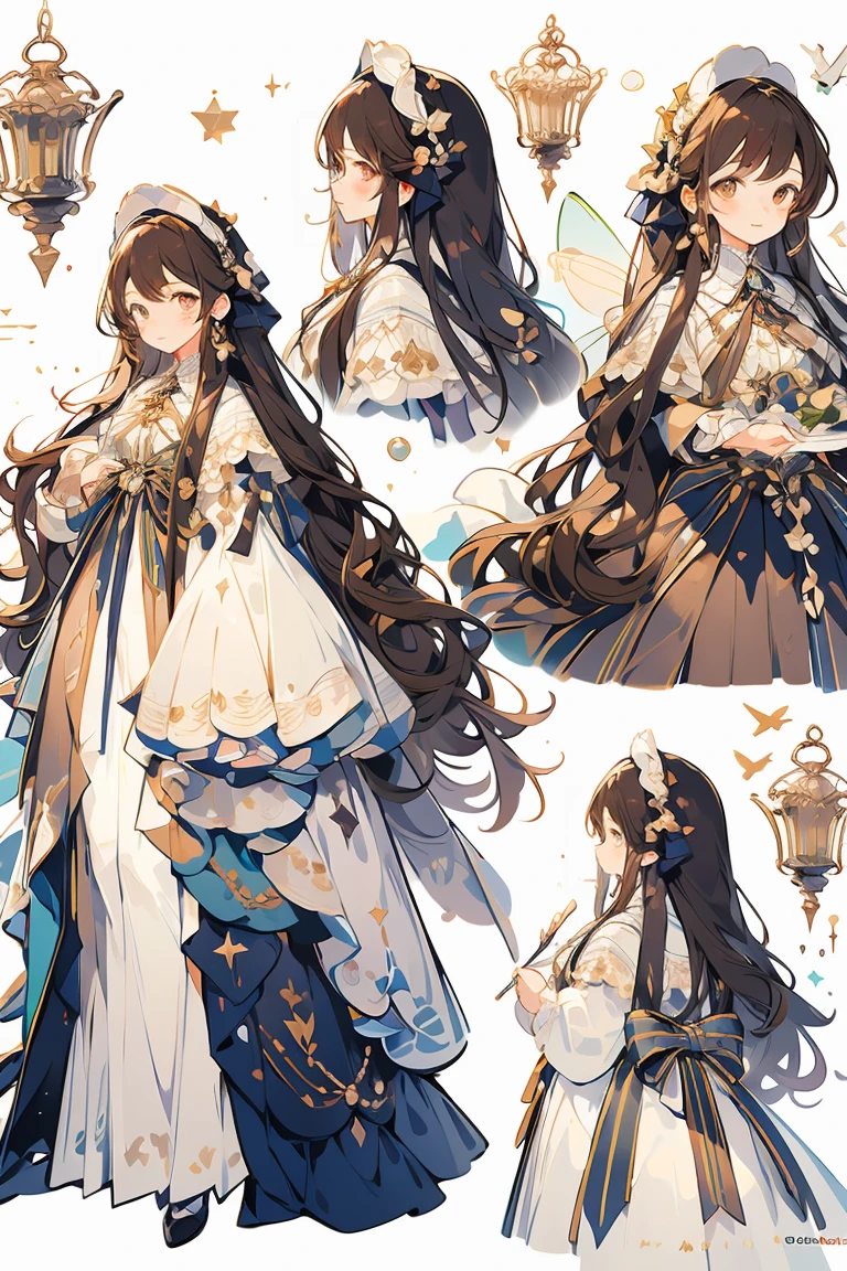 (masterpiece:1.2), best quality,PIXIV,fairy tale girl, 1 girl, brown hair, brown eyes, brown dress, lolita fashion, brown theme