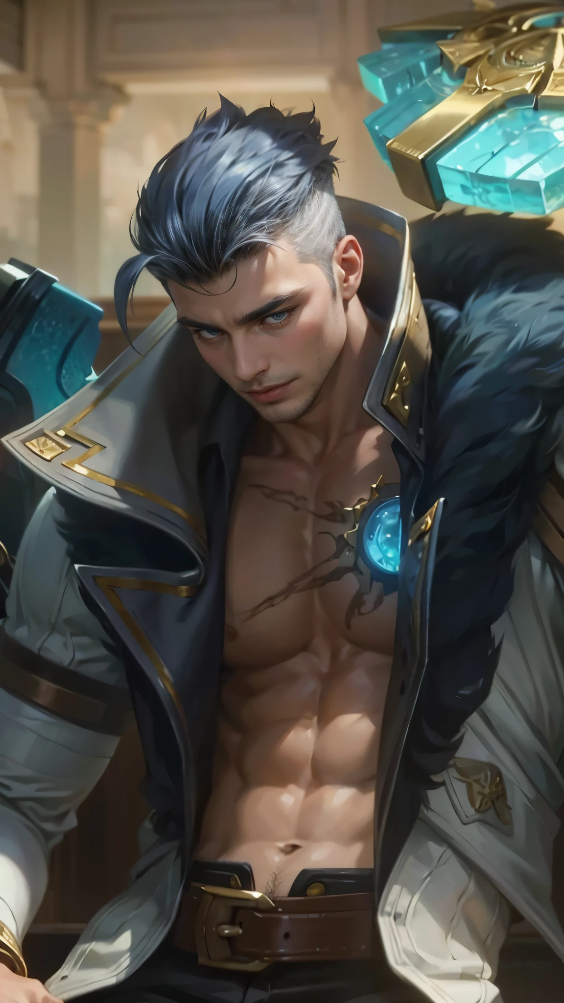 Best quality, masterpiece, detailed skin texture, detailed clothes texture, detailed face, detail hair, super detail, 8k, intricate detail, The color doesn't change, Muscle guy, 30 years old