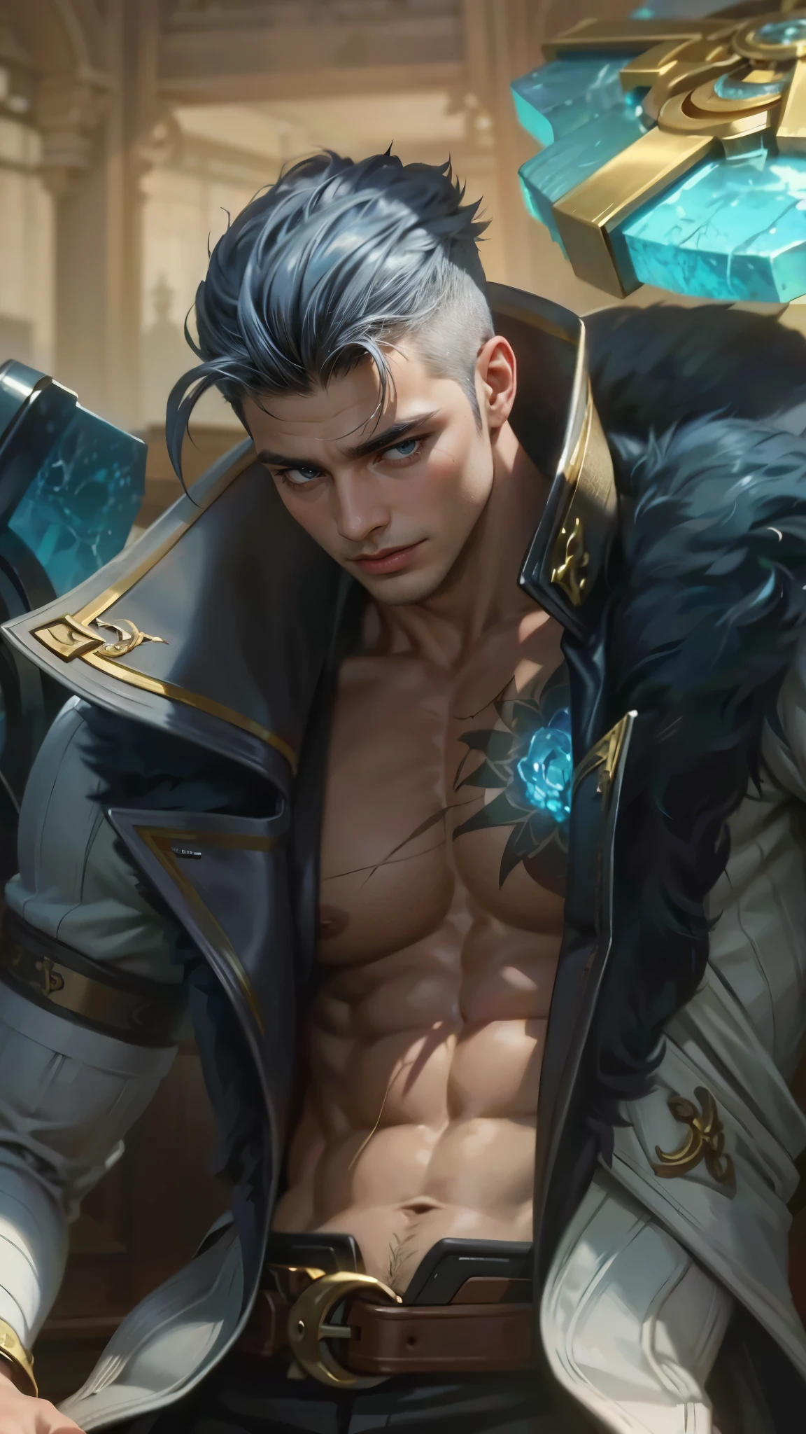 Best quality, masterpiece, detailed skin texture, detailed clothes texture, detailed face, detail hair, super detail, 8k, intricate detail, The color doesn't change, Muscle guy, 30 years old