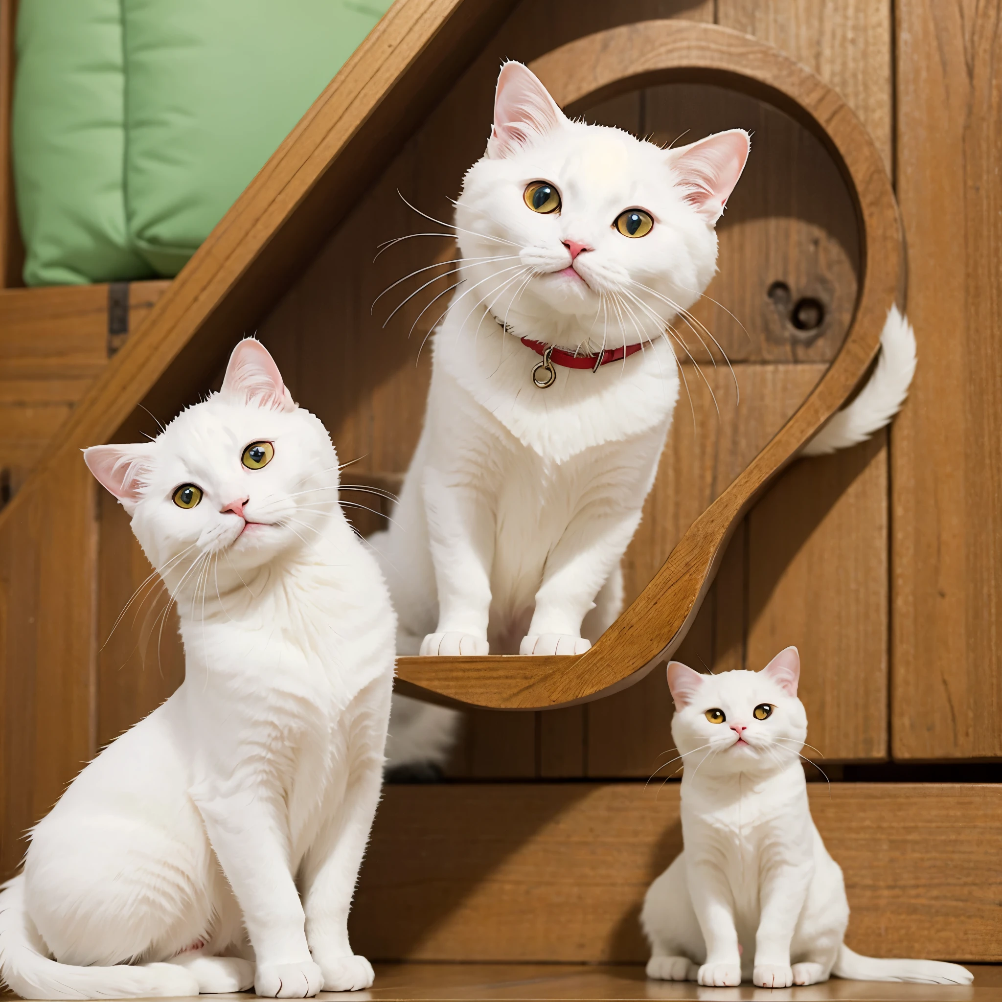 (masterpiece, best quality:1.2), white cat, solo,cute