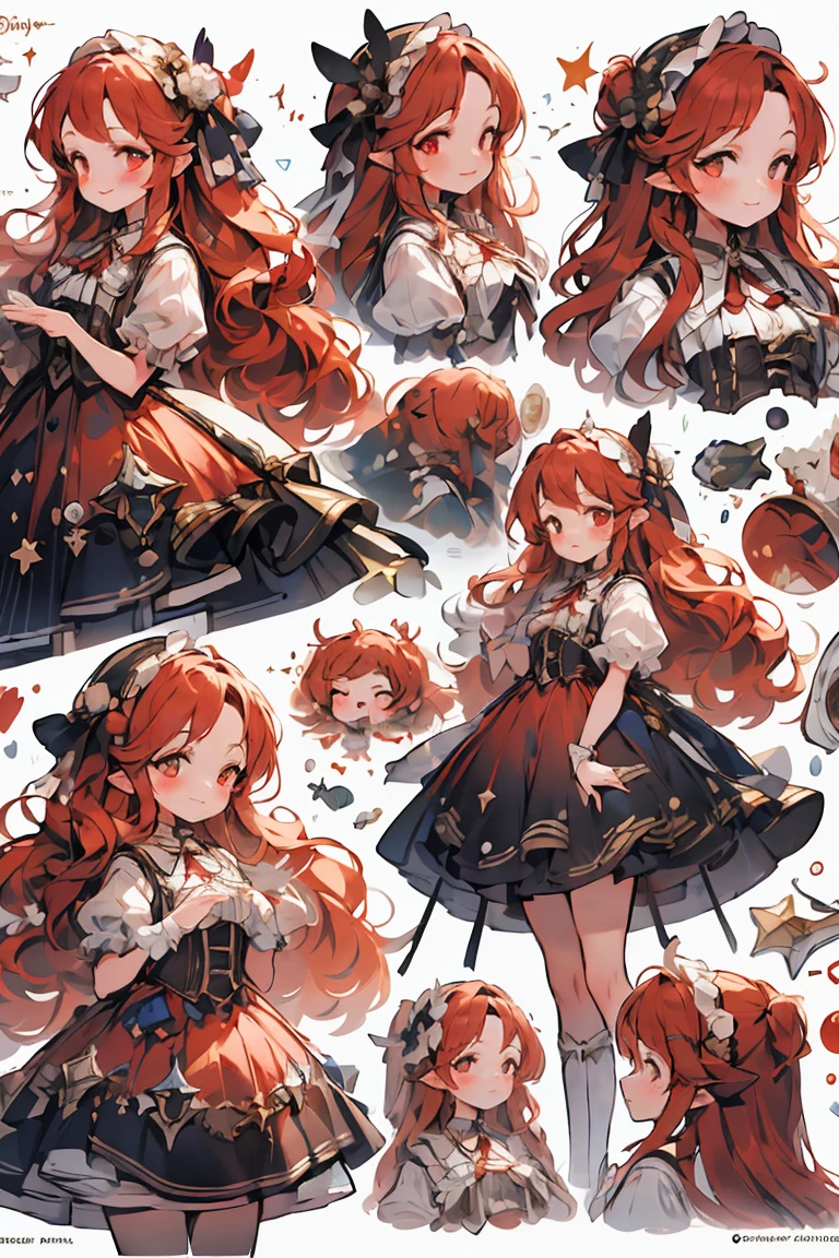(masterpiece:1.2), best quality,PIXIV,fairy tale girl, 1 girl, red hair, red eyes, red dress, ta fashion, red theme