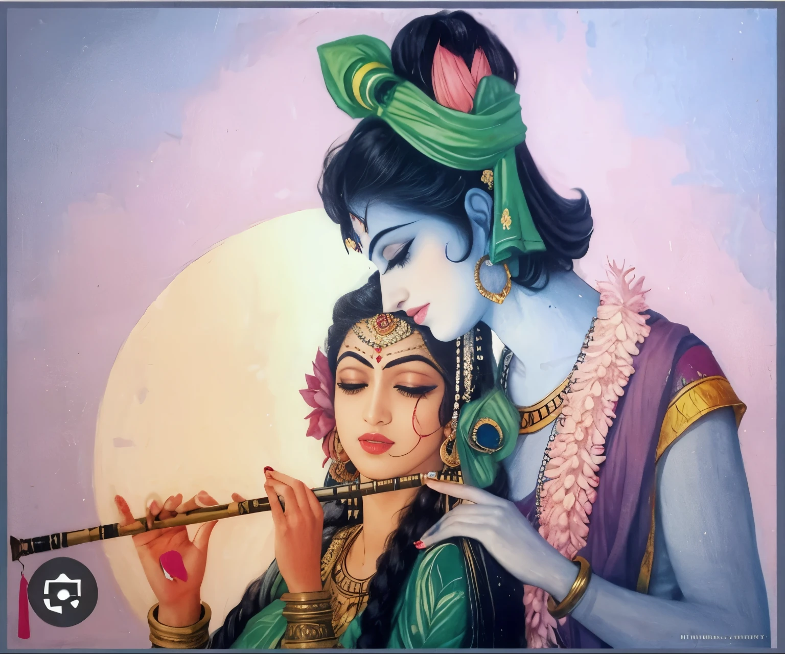 RadhaKrishna playing a flute