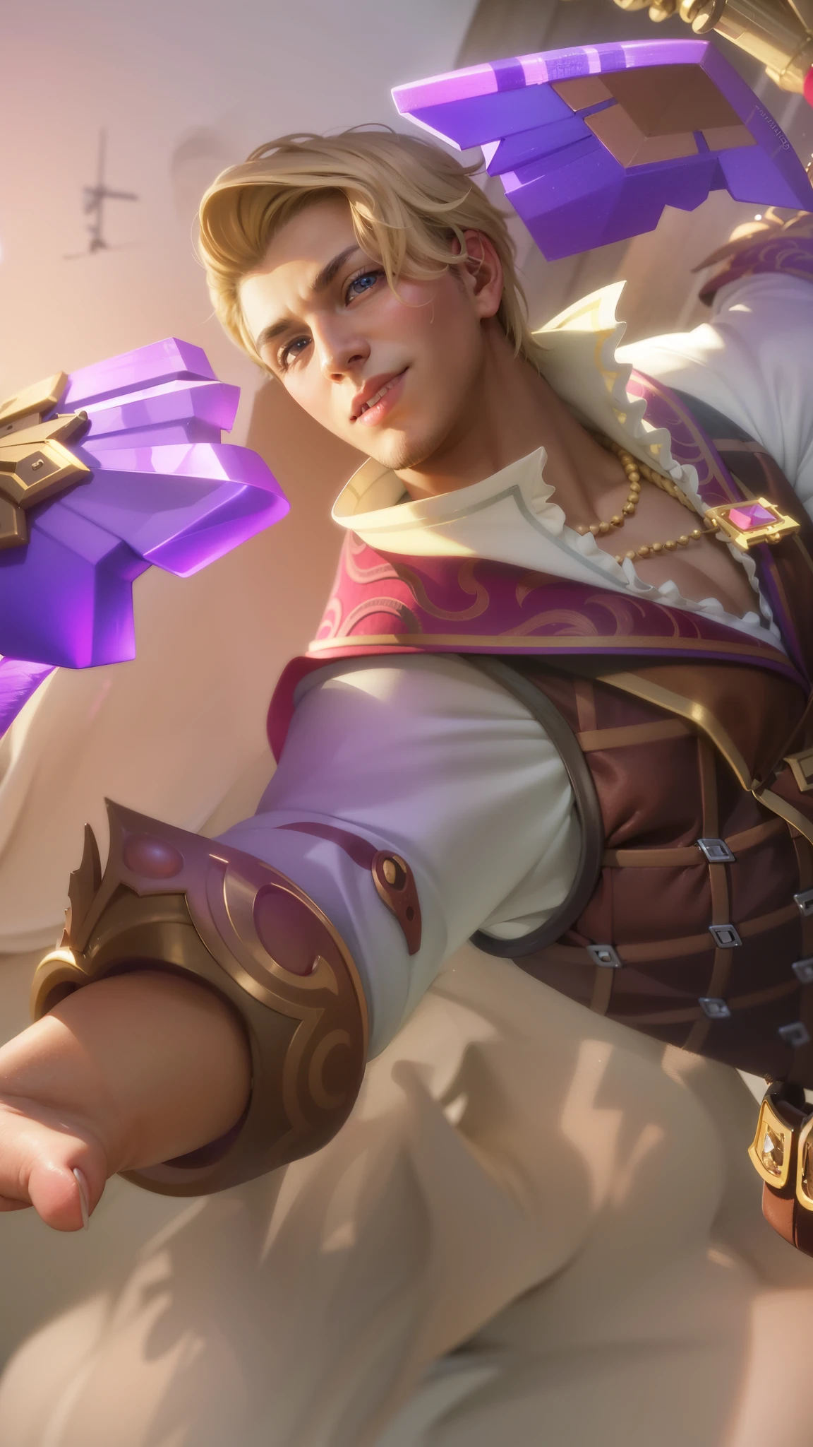 Best quality, masterpiece, detailed skin texture, detailed clothes texture, detailed face, detail hair, super detail, 8k, intricate detail, The color doesn't change, Muscle guy, 30 years old, blue eyes, detail eyes, white skin, brown hair.