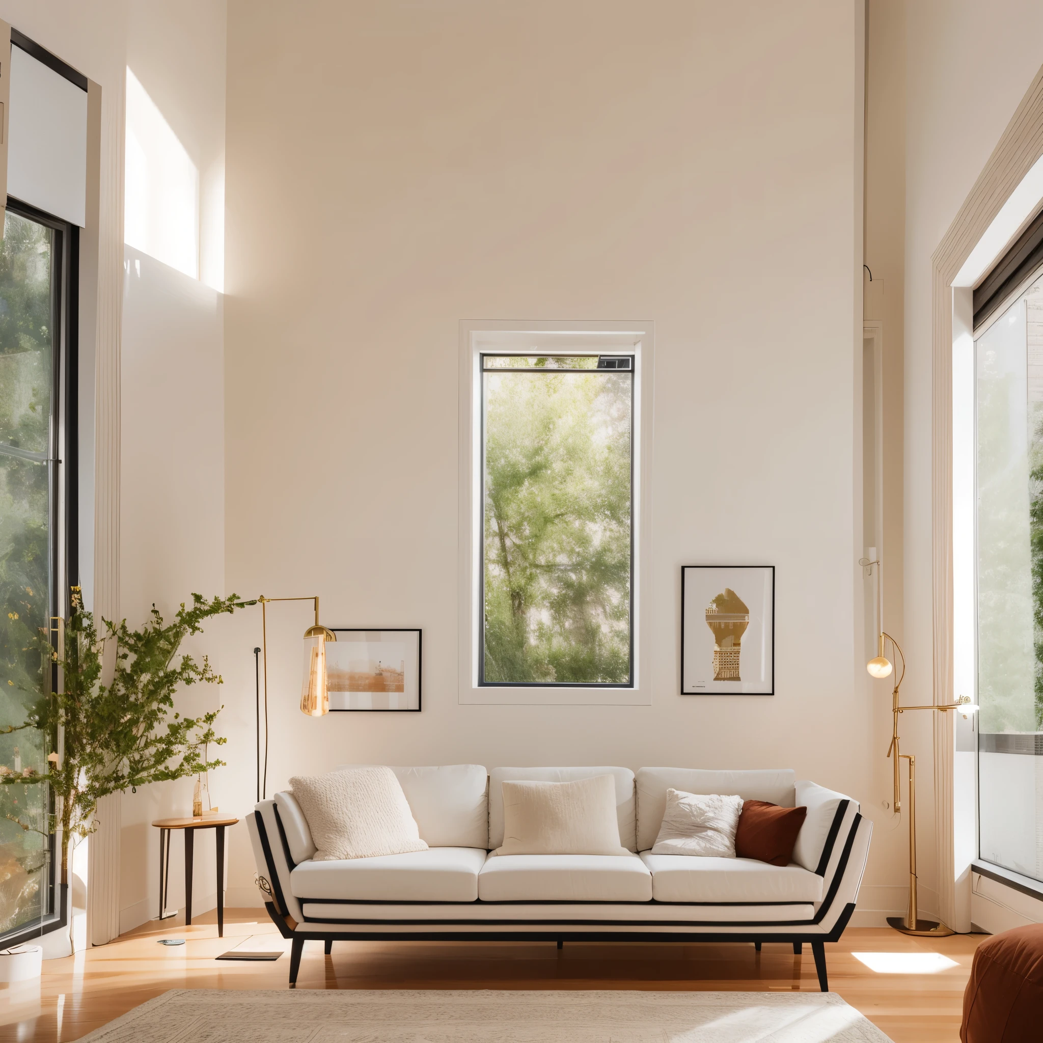 luxurious bedroom, masterpiece, best quality, Super details, ultra high resolution, original photo, 8k, modern living room, ( Fabric sofa), (Fabric pillows), Imitation stone plastic panel, Brown and white, luxurious, Charming lighting style, light and light black, A combination of tradition and modernity, light, soft atmosphere, Tough line, masterpiece, Surrealism, 32k, Extremely detailed best quality CG unity 8k wallpaper INFO