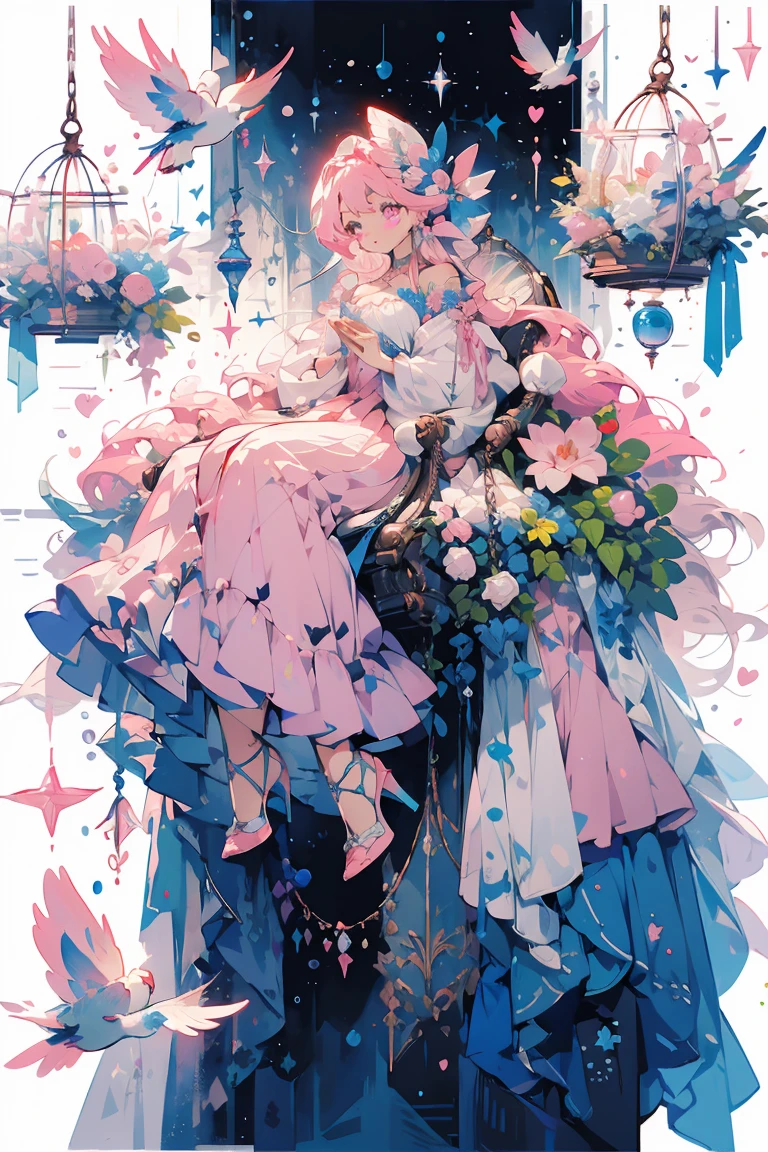 (masterpiece:1.2), best quality,PIXIV,fairy tale girl, 1 girl, violet hair, violet eyes, violet dress, lolita fashion, violet  theme
