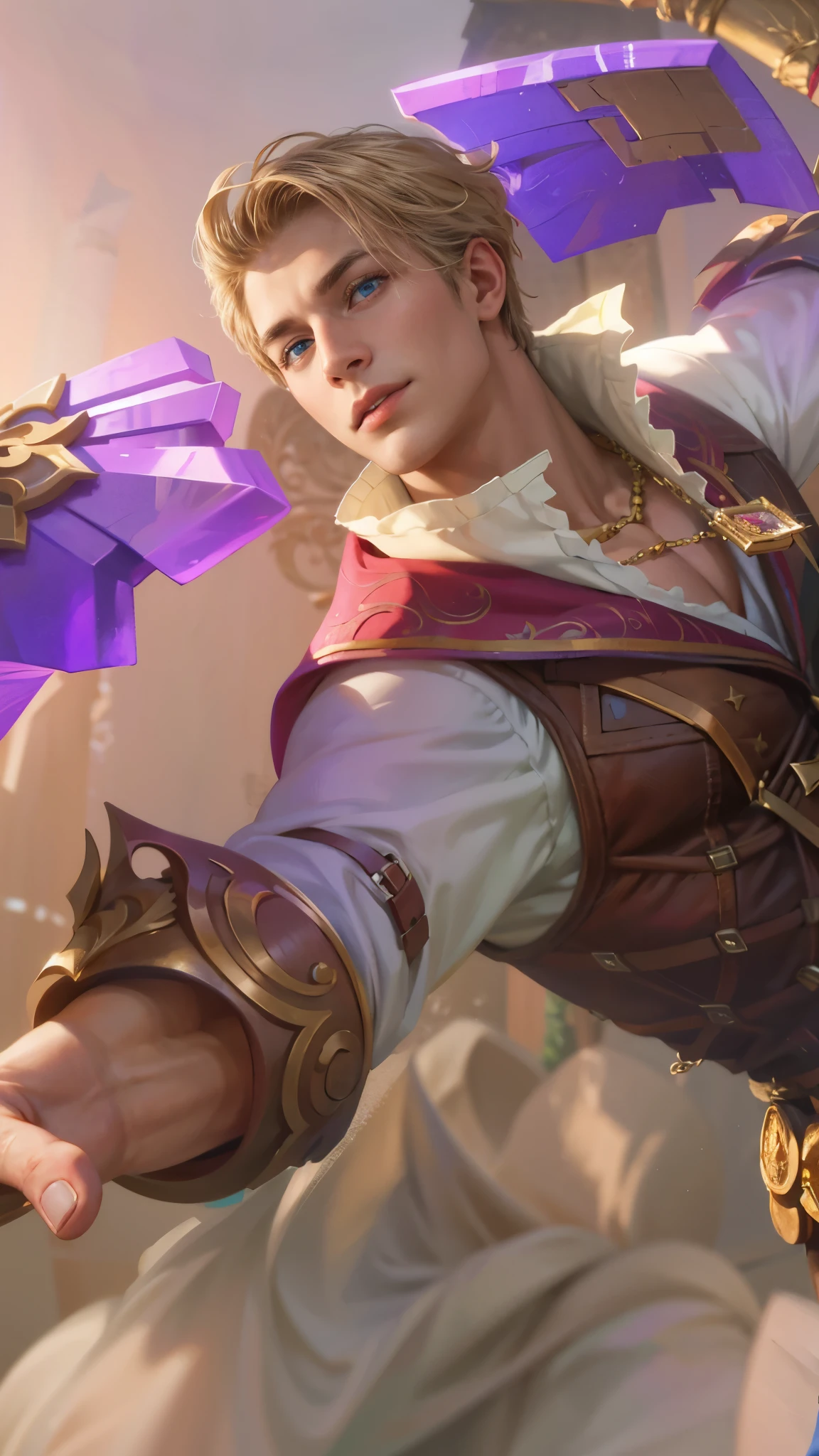 Best quality, masterpiece, detailed skin texture, detailed clothes texture, detailed face, super detail, 8k, intricate detail, 1 boy, The color doesn't change, Muscle guy, 1 guy, 30 years old, blue eyes.