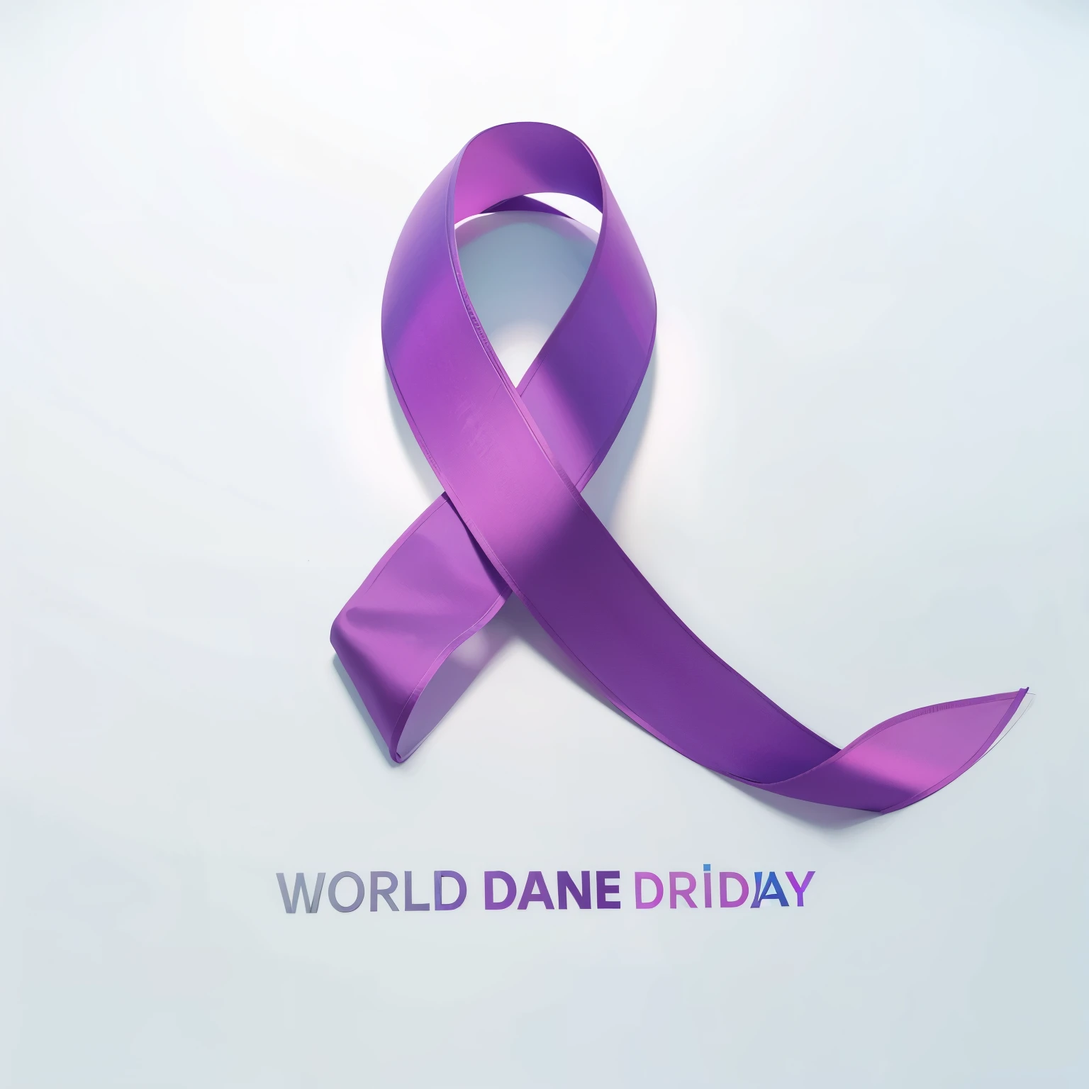 World cancer day ribbon, colorful, luminous, ray tracing, bioluminescent, HD, super resolution, highly detailed , super detailed, shiny, smooth