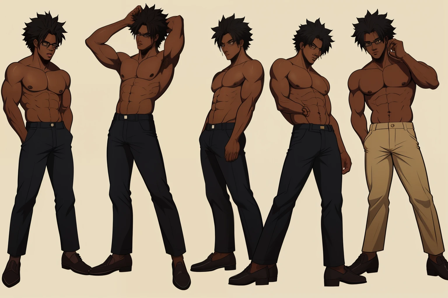 ((estilo anime dos anos 90)), Ultra detailed illustration of a dark-skinned teenage gangster with dark afro hair wearing 1990s clothing, em Los Angeles 1990, ((arte de Masakazu Katsura)), Akira, cowboy bebop, samurai champloo, trigun , Vampire Hunter, rosto ultra detalhado, linhas de tinta em negrito, cel shaded, cores suaves e suaves, lomographic colors, vintage quente, vinheta escura
 
  ((Style 20 year old black woman with glasses , com ,big vagina Art Vista de Corpo Inteiro, plano completo, Vista frontal, Vista lateral, vista traseira, de personagem, multiple views and poses, Multiple points of view, um personagem, corpo inteiro, personagem com menos, estilo de roupa, no mesmo Estilo de cabelo, less Type of footwear, FORTE )):: ((full body view, plano completo, Vista frontal, vista traseira, design de personagem, multiple views and poses, Multiple points of view, de um personagem, corpo inteiro,, personagem com menos, estilo de roupa, no mesmo Estilo de cabelo, less Type of footwear)):: Uma mulher Moreno de uma mulher bissexual, seios , position of 69 position, cabelo afro caindo para a frente, Tipo Rasta, but braided, com belos seios corpo perfeito com , a wide thigh is a beautiful woman, com seios lindos corpo perfeito, uma coxa larga, um destino com ,expression various sexual poses, erotismo
