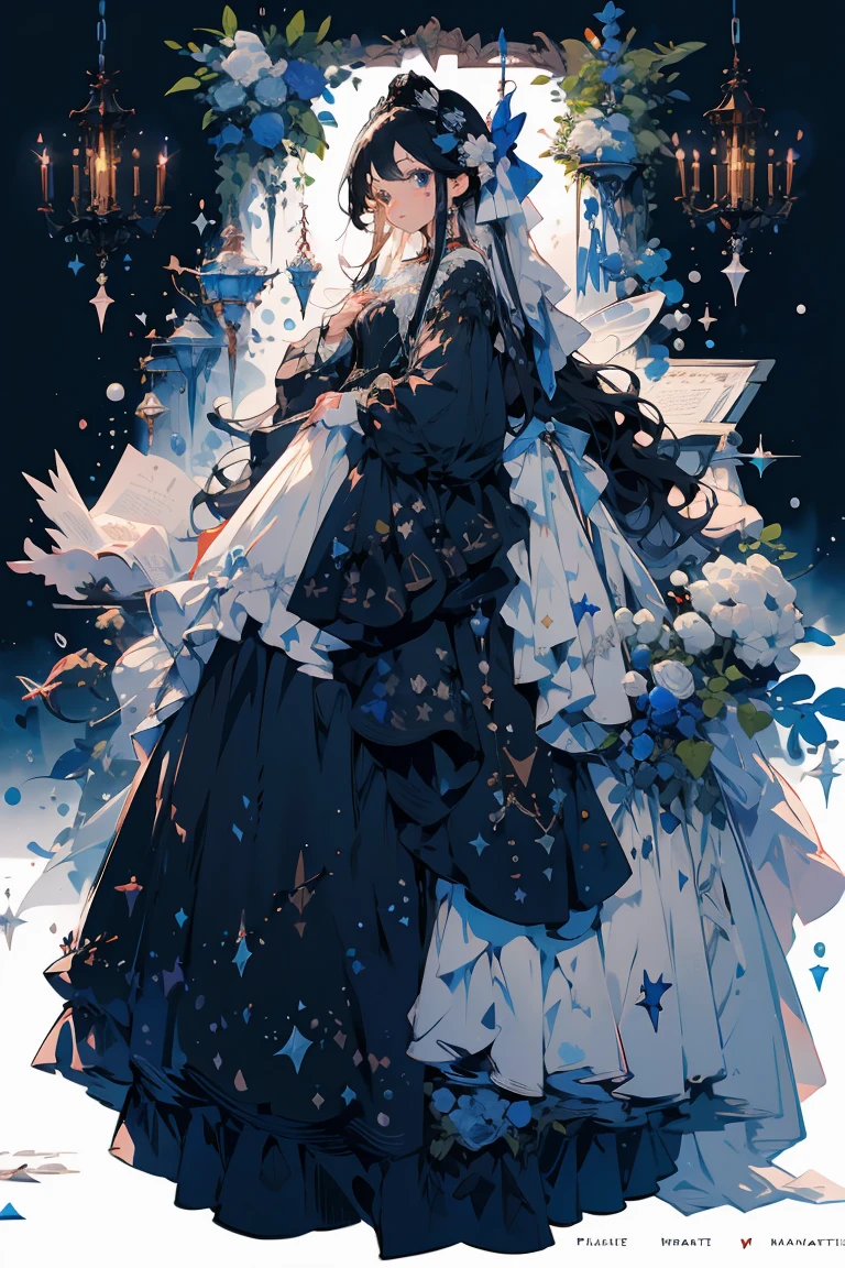 (masterpiece:1.2), best quality,PIXIV,fairy tale girl, 1 girl, violet hair, violet eyes, violet dress, lolita fashion, violet  theme