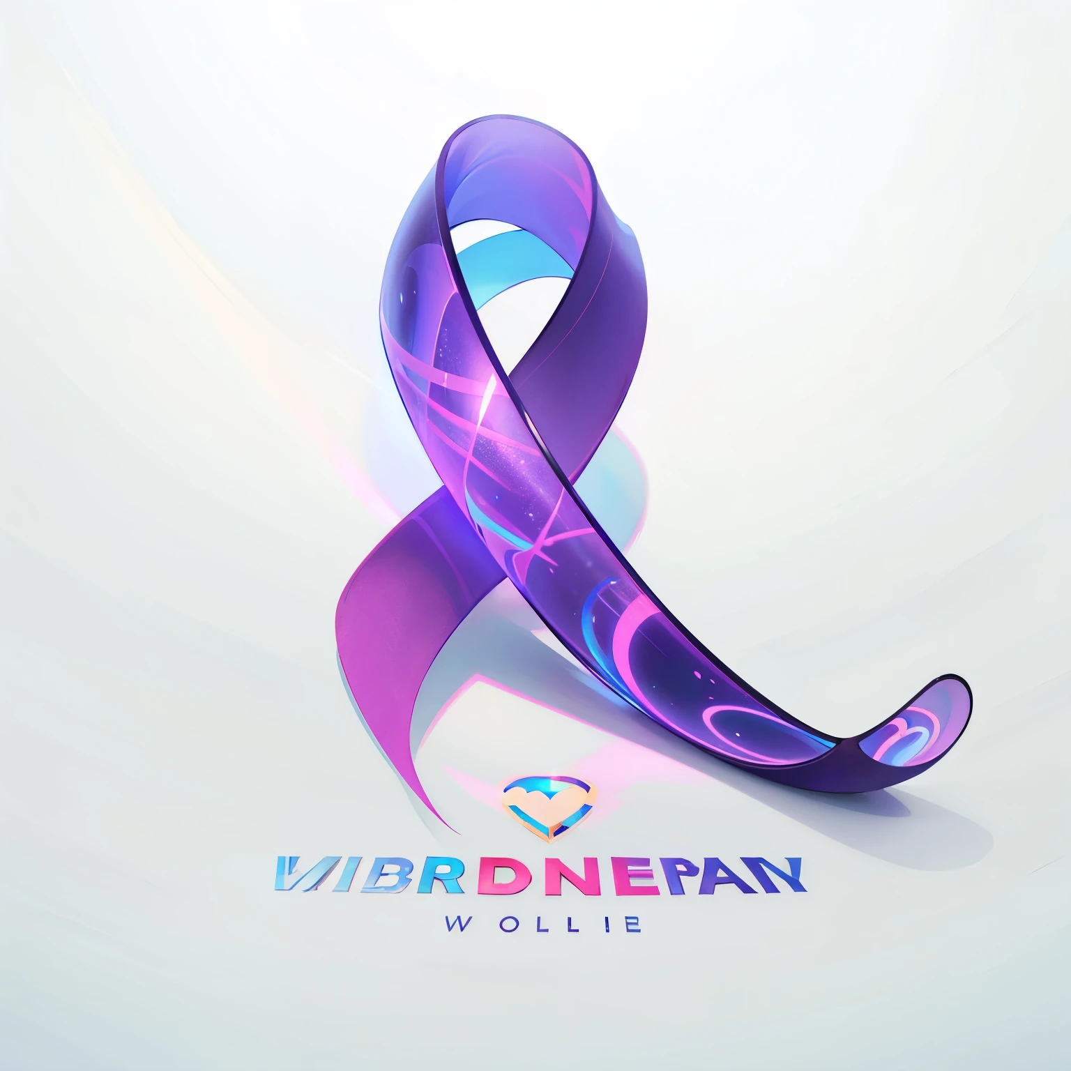 World cancer day ribbon, colorful, luminous, ray tracing, bioluminescent, HD, super resolution, highly detailed , super detailed, shiny, smooth