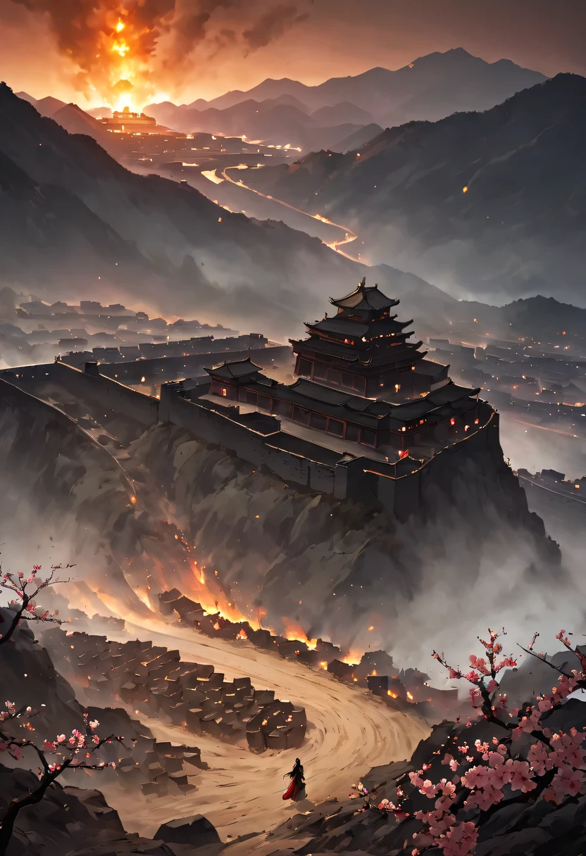 (masterpiece, high resolution, oil painting, Greg Rutkowski style:1.4), Mongol forces, (intricate warrior outfits:1.3), preparing catapult, Black Sea port of Caffa, 14th-century, city walls in the background, armed guards on ramparts, gloomy sky, (imminent storm:1.1), impending chaos, realistic style, dynamic angle, soldiers in action.