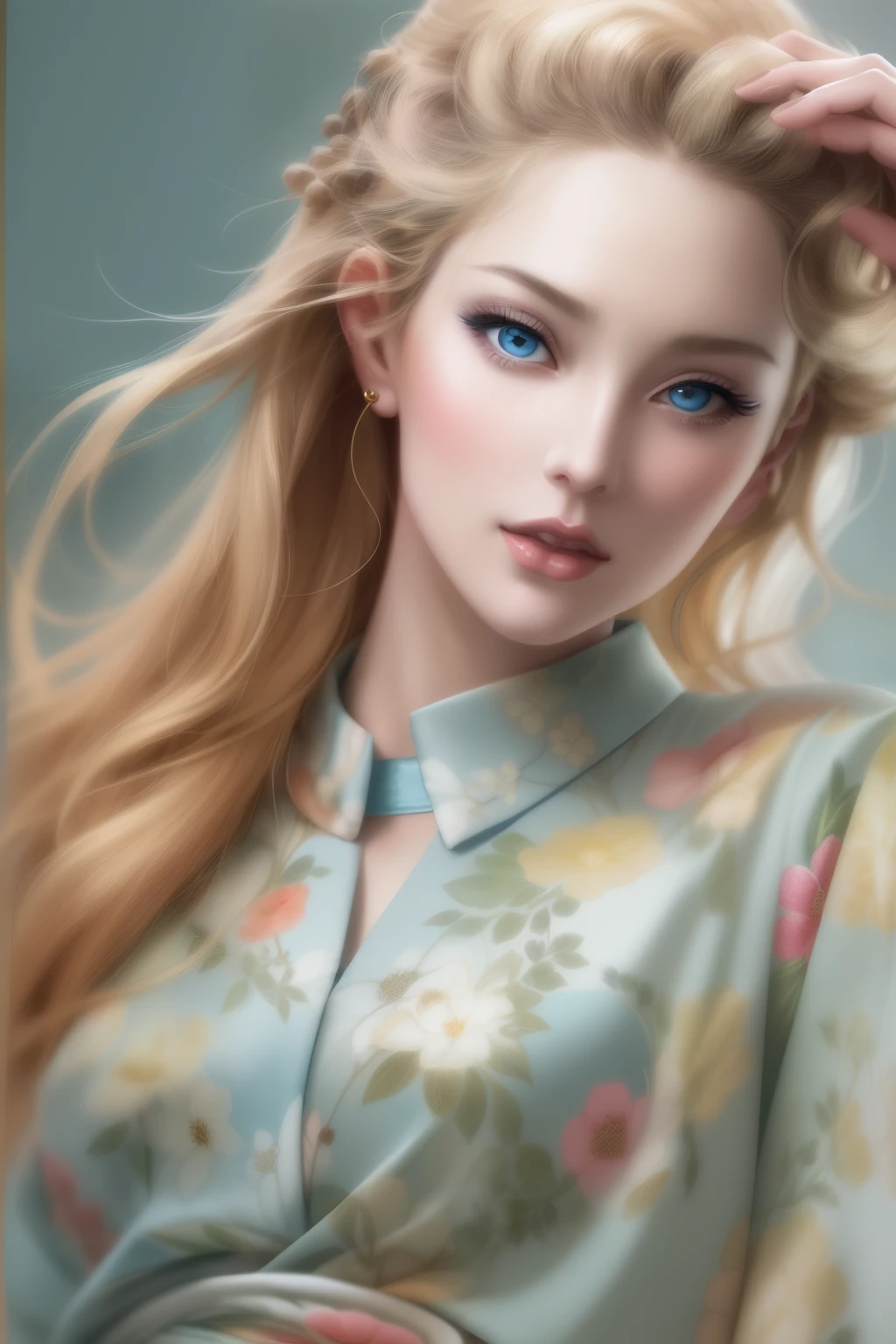 Blonde woman with blue eyes and wearing a floral kimono, style types of bacteria, gorgeous digital painting, extremely detailed types of bacteria, types of bacteria. high detail, types of bacteria portrait, beautiful digital illustrations, elegant digital paintings, beautiful digital paintings, types of bacteria. anime illustration, style of types of bacteria, amazing digital illustrations, in the style types of bacteria