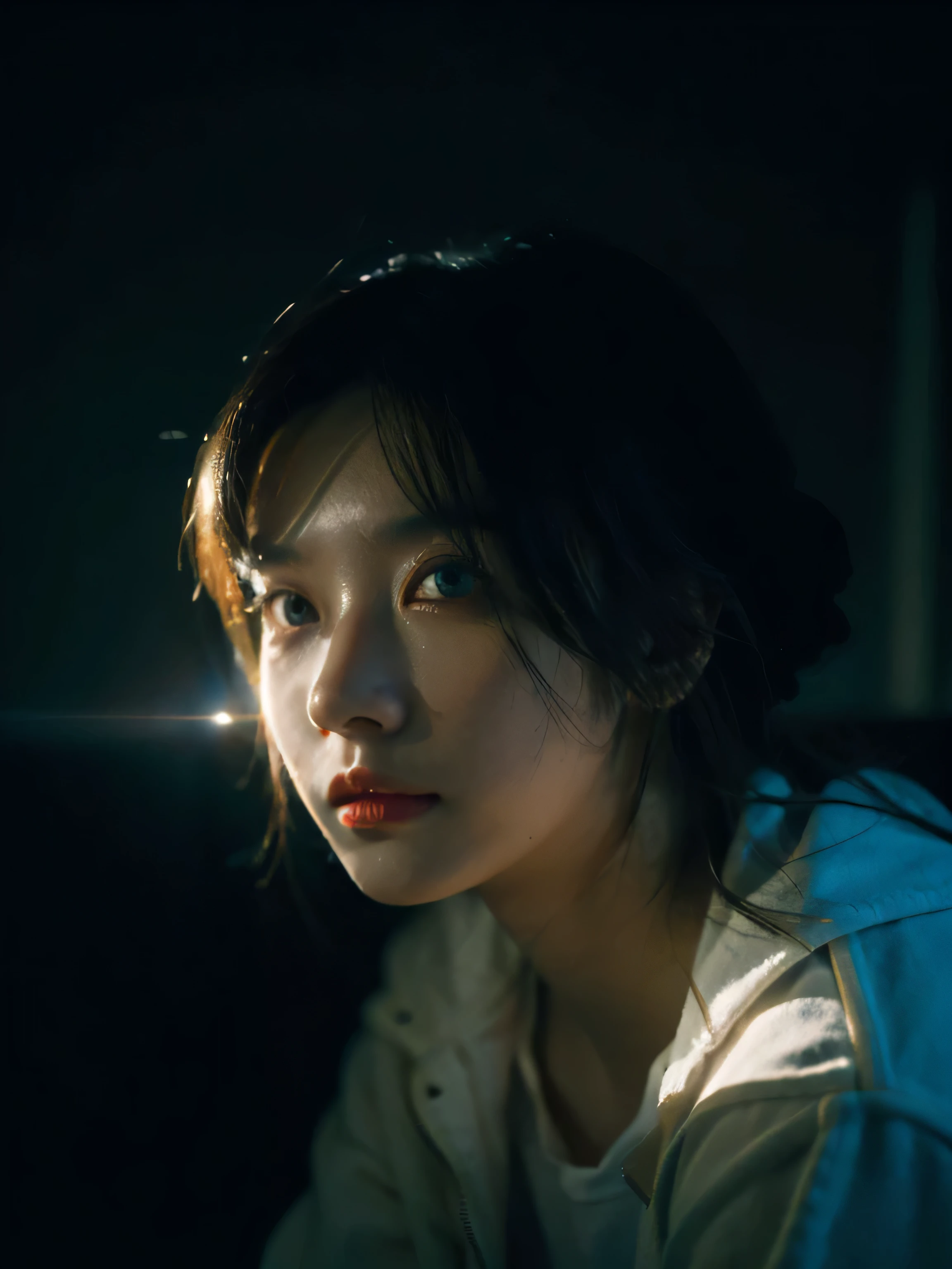 Best Quality,Masterpiece,Ultra High Resolution,(Realisticity:1.4),Original Photo,Cinematic Lighting, 1Girl,Tyndall effect,light and shadow,shadow