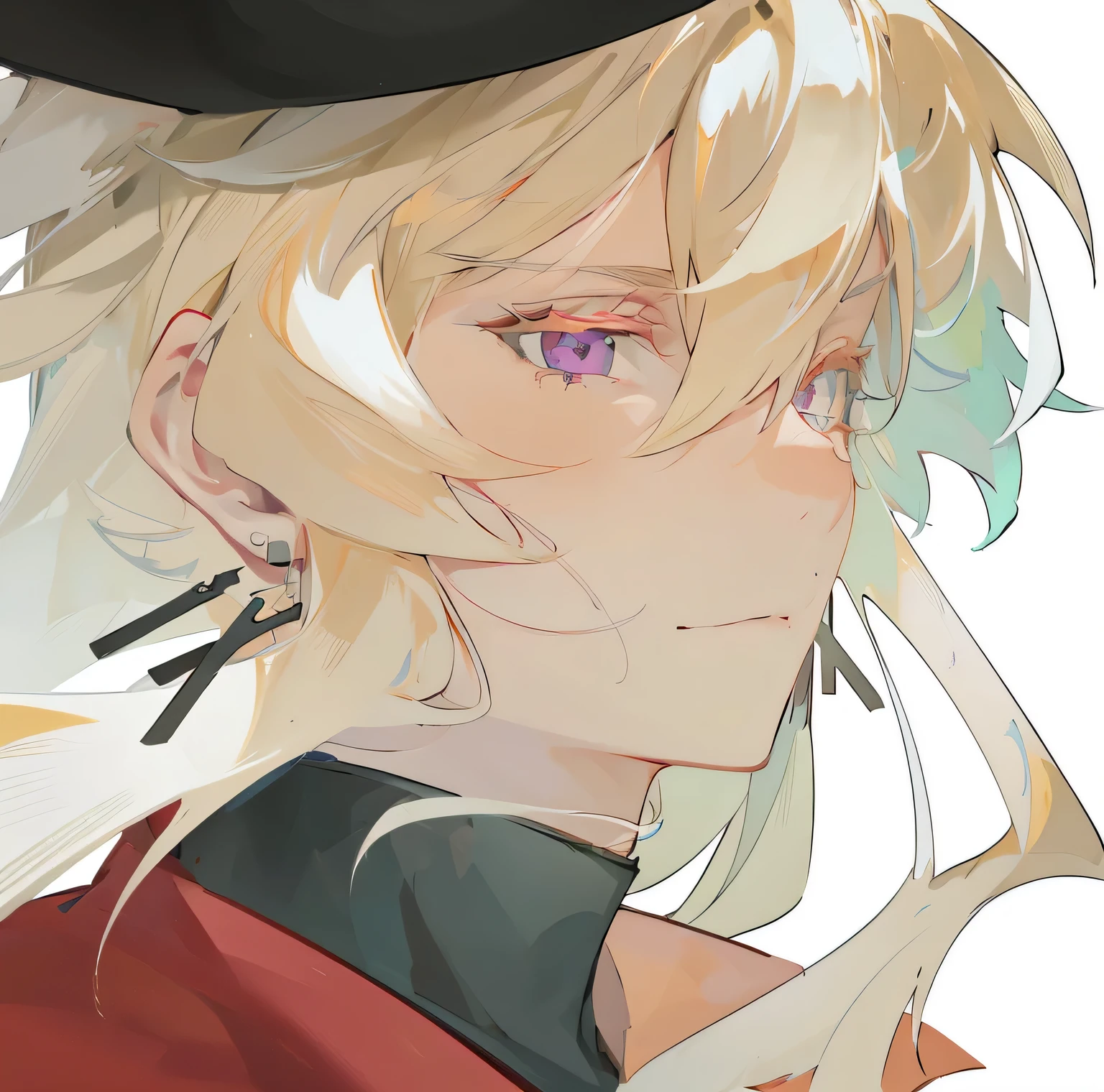 different students，purple eyes，red eyes，white hair，long hair，male