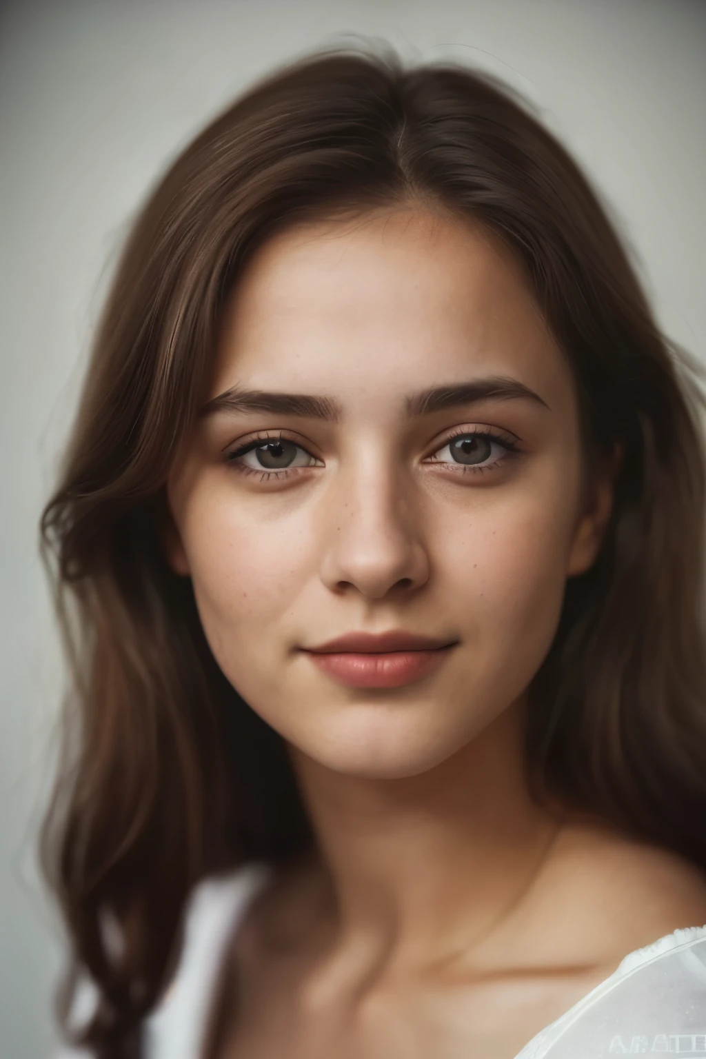 (Nahaufnahme, editorial photograph of a 21 year old woman), (Sehr detailliertes Gesicht:1.4) (Smile:0.7) (Hintergrund innen dunkel, launisch, privates Studium:1.3) POV, von Lee Jeffries, Nikon D850, Filmarchivfoto ,4 Kodak Portra 400 ,Kamera f1.6 Objektiv ,Satte Farben ,hyperrealistisch ,Lebensechte Textur, dramatische Beleuchtung , Cinestill 800,