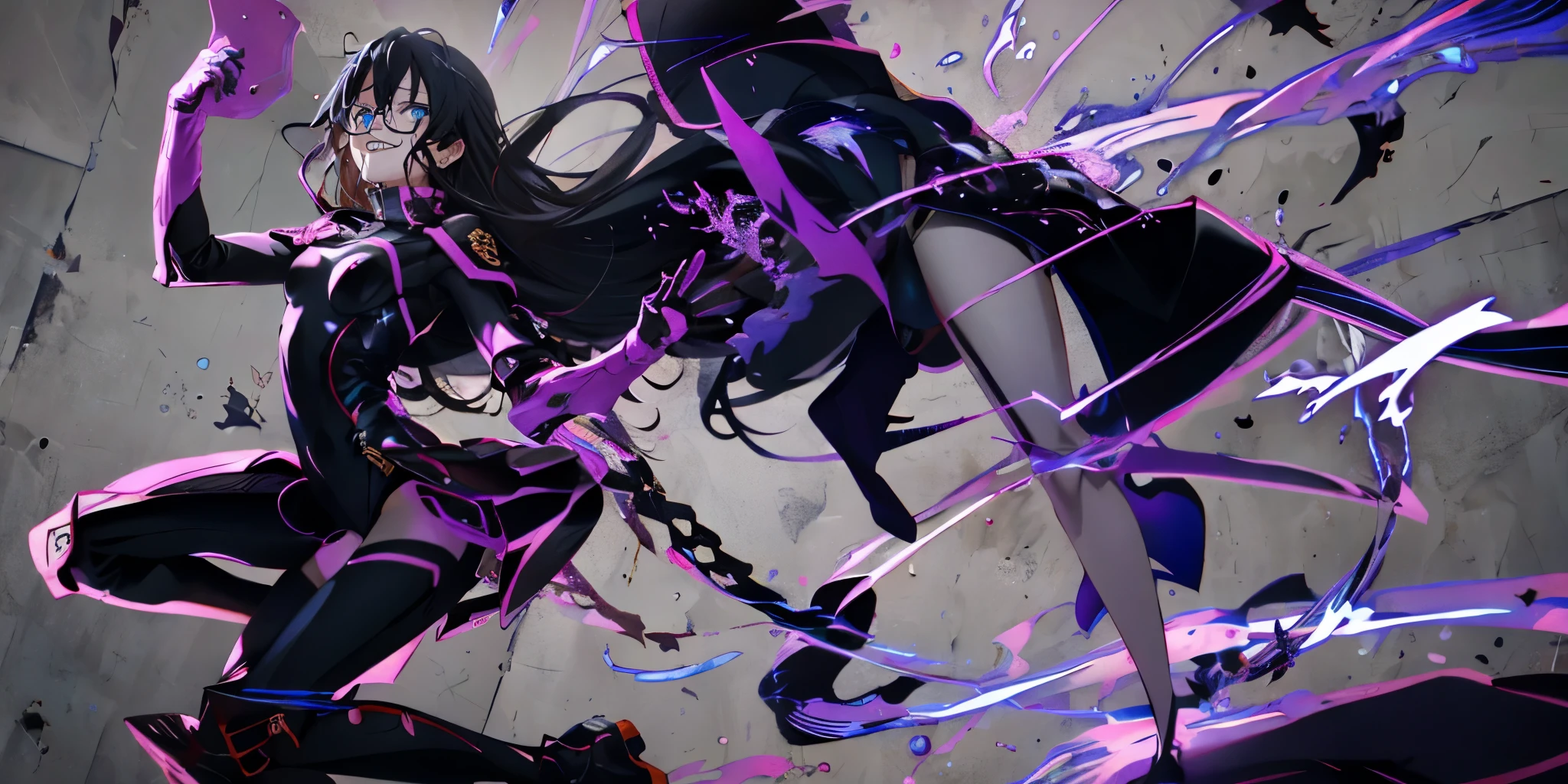 Highest quality Highest quality Draw a face carefully High-definition anime-style face Super Glowing Skin Long black hair Black leotard Purple pantyhose Succubus lure smile Back view Rear view
