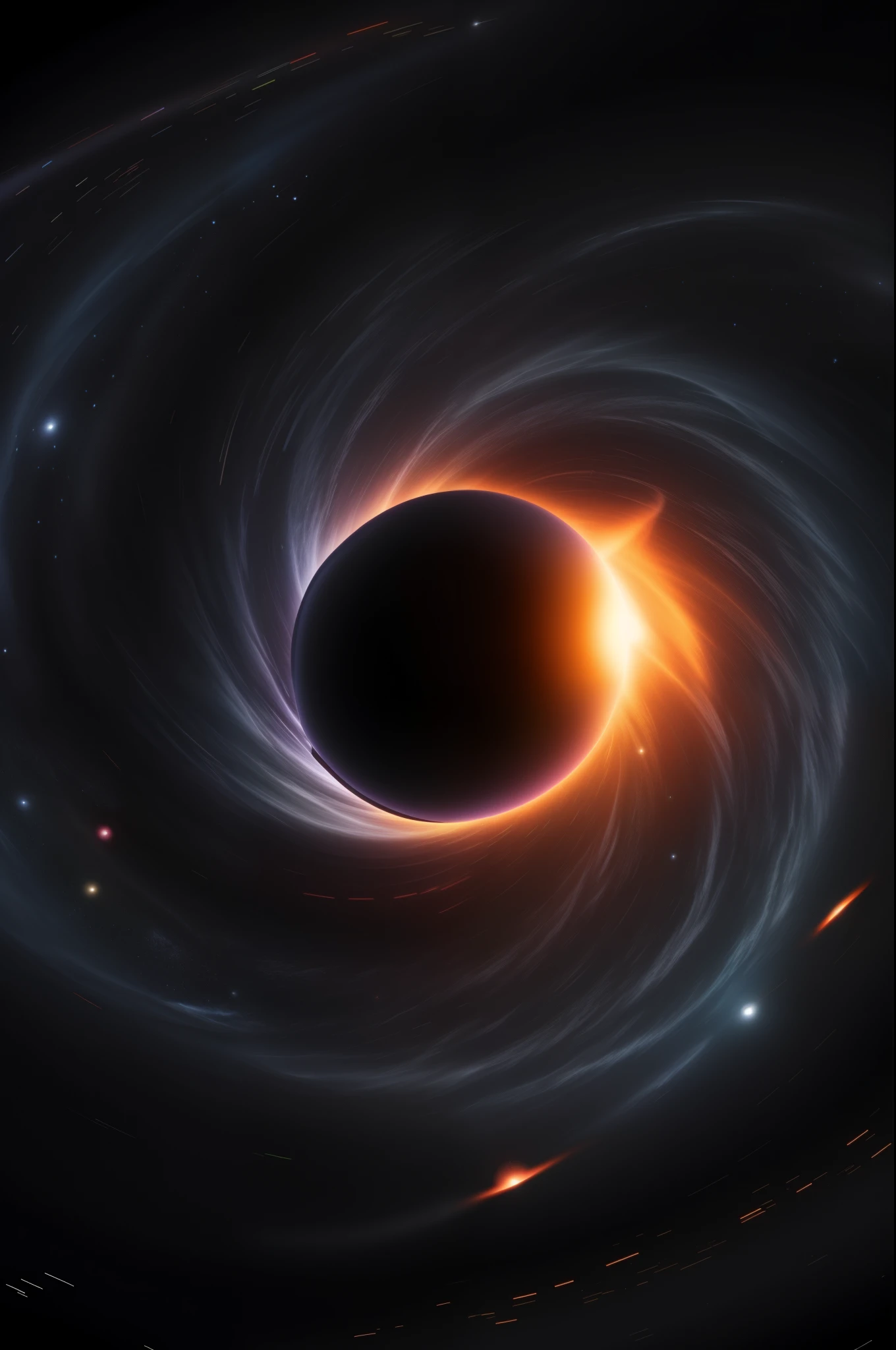 a black hole in the center of a galaxy with a bright light, black hole in space, inside of a black hole, is being drawn into a blackhole, black hole event horizon, black hole with accretion disс, black hole time portal, coming out of a black hole, interstellar black hole, black hole, abstract black hole in space, worm hole