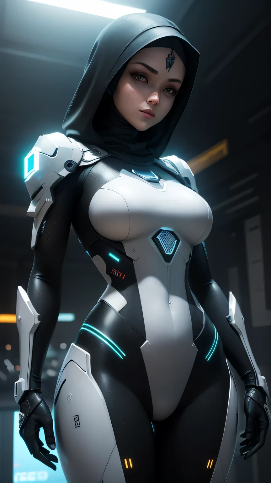 ((Best quality)), ((masterpiece)), (highly detailed:1.3), 3D,rfktr_technotrex, beautiful cyberpunk woman with HIJAB or VEILhacking a computer terminal,computer servers, LCD screens, fibre optic cables, corporate logos,HDR (High Dynamic Range),Ray Tracing,NVIDIA RTX,Super-Resolution,Unreal 5,Subsurface scattering,PBR Texturing,Post-processing,Anisotropic Filtering,Depth-of-field,Maximum clarity and sharpness,Multi-layered textures,Albedo and Specular maps,Surface shading,Accurate simulation of light-material interaction,Perfect proportions,Octane Render,Two-tone lighting,Low ISO,White balance,Rule of thirds,Wide aperature,8K RAW,Efficient Sub-Pixel,sub-pixel convolution,luminescent particles,light scattering,Tyndall effect