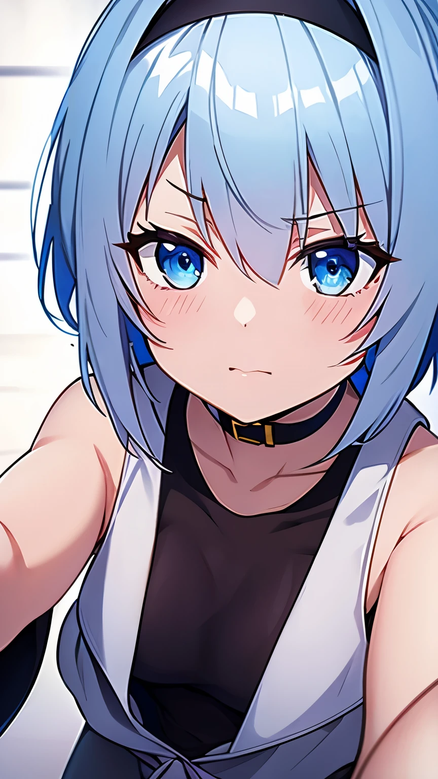 sora_ginko, blue eyes, silver hair, 