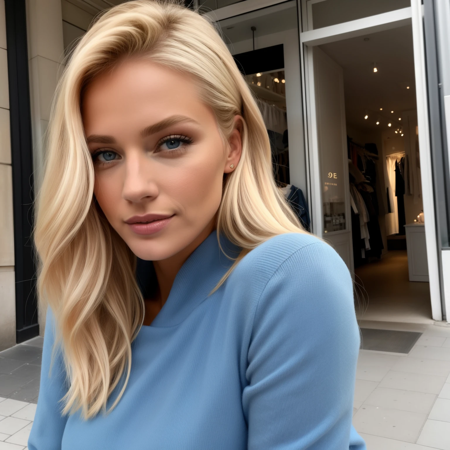 femme blonde aux yeux bleus, Souriant, Selfie, Shopping dans la ville, Tenue rouge sexy, Lara Stein, Alexandra Waliszewska, Schulterlanges blondes cheveux, La plus belle femme du monde, beau look, perfect detail, Victoria’s Secret-Modell, cheveux blonds yeux bleus, Pas de gros plan, cheveux blonds et yeux bleus, longs cheveux blonds et yeux bleus, sans sourcils