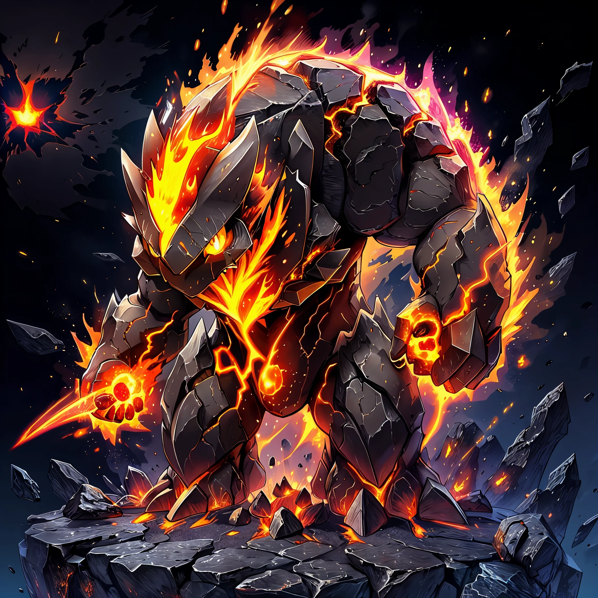 Lava Beast,breathing fire,burning,campfire,candle,diffraction spikes,drooling,electricity,embers,explosion,fiery hair,fire,firing,flame,flaming sword,flaming weapon,full body,glowing,glowing eye,gradient,gradient background,grey background,lightning,molten rock,muzzle flash,no humans,pyrokinesis,solo,sparkle,sparkler,sparks,sun,tail-tip fire,torch,volcano、
