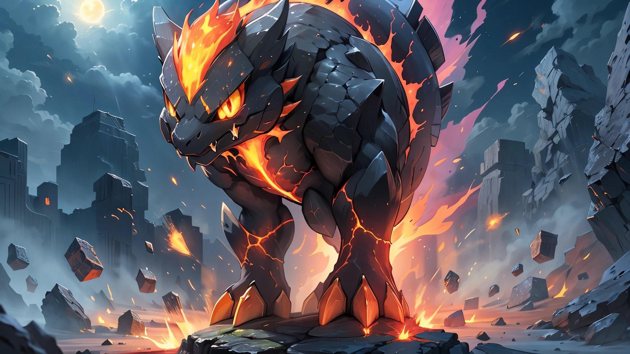 Lava Beast,breathing fire,burning,campfire,candle,diffraction spikes,drooling,electricity,embers,explosion,fiery hair,fire,firing,flame,flaming sword,flaming weapon,full body,glowing,glowing eye,gradient,gradient background,grey background,lightning,molten rock,muzzle flash,no humans,pyrokinesis,solo,sparkle,sparkler,sparks,sun,tail-tip fire,torch,volcano、