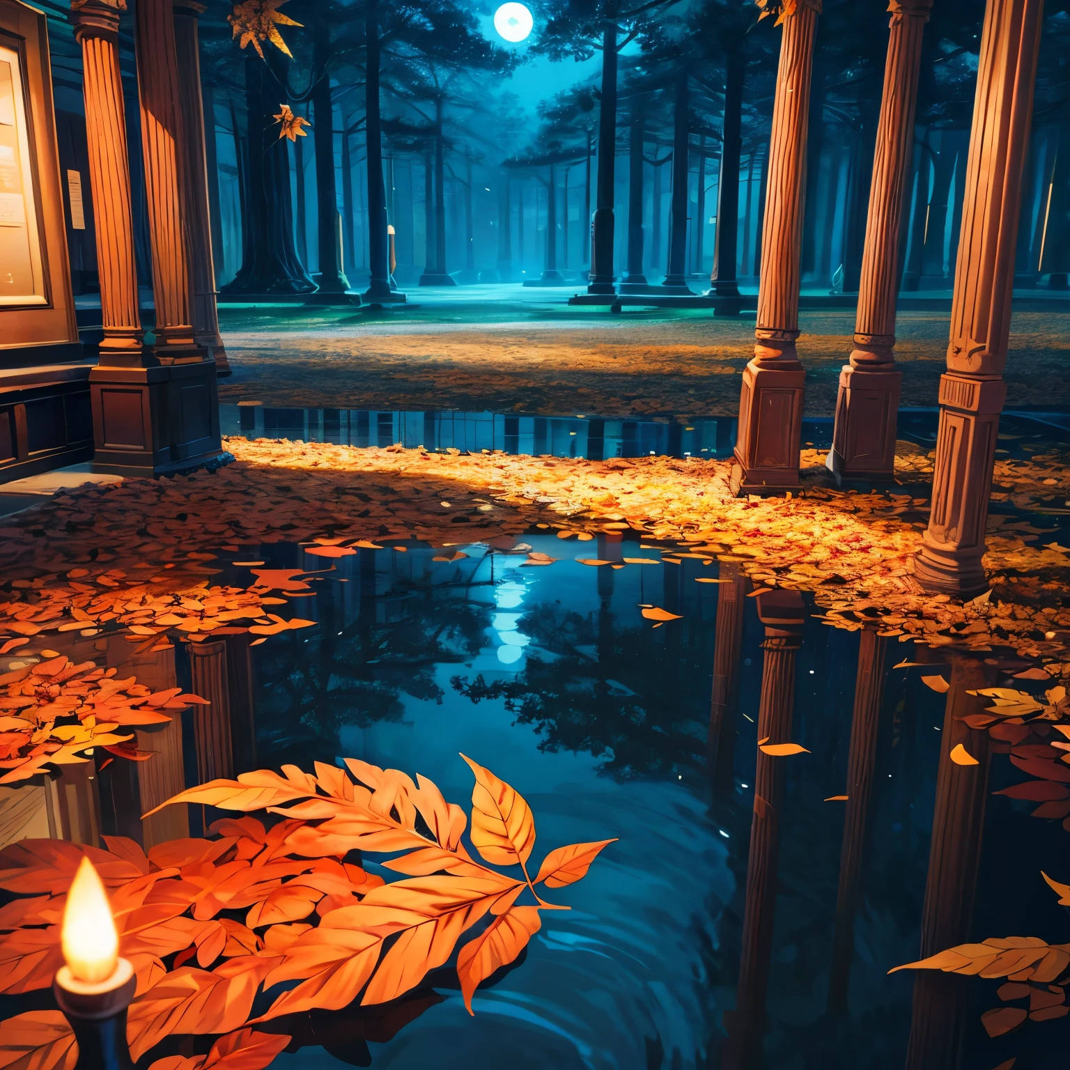 NIGHT, CINEMATIC, A museum of fallen leaves
