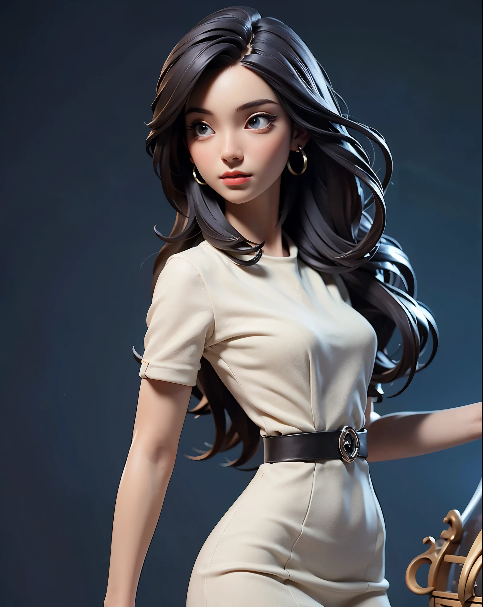 a detailed really beautiful girl, lips, hourglass body, 3d render, 3d, Masterpiece, best quality