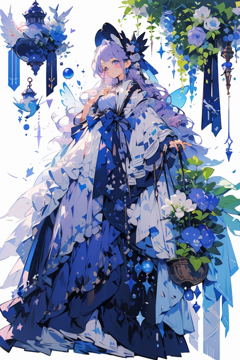 (masterpiece:1.2), best quality,PIXIV,fairy tale girl, 1 girl, violet hair, violet eyes, violet dress, lolita fashion, violet  theme