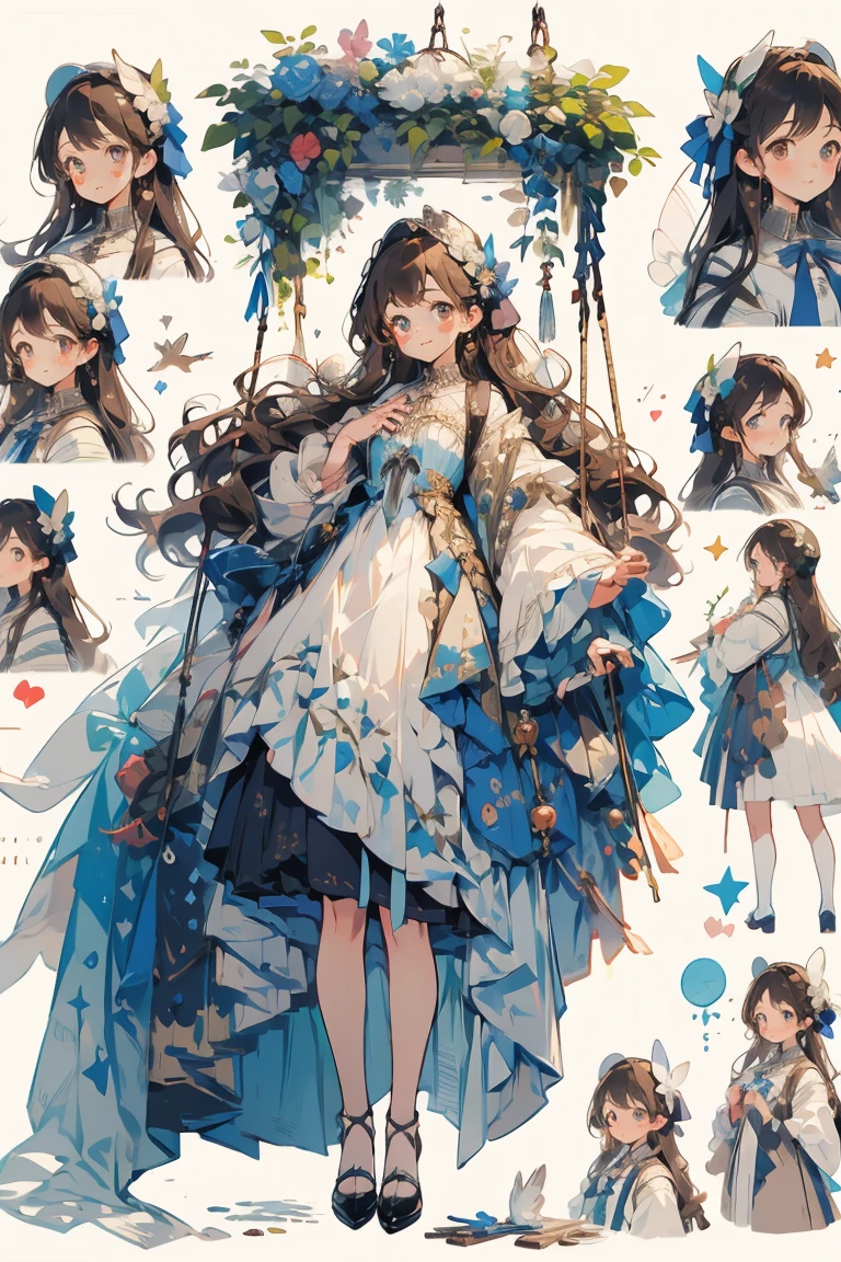 (masterpiece:1.2), best quality,PIXIV,fairy tale girl, 1 girl, brown hair, brown eyes, brown dress, lolita fashion, all brown theme