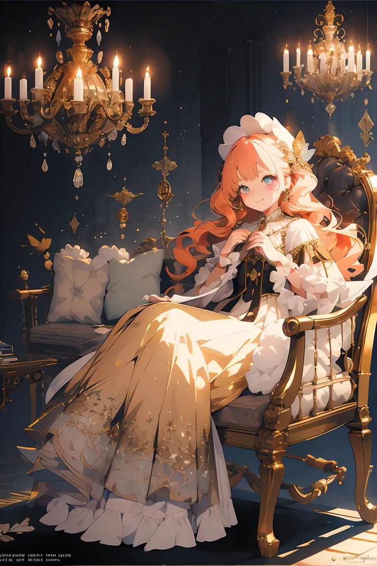 (masterpiece:1.2), best quality,PIXIV,fairy tale girl, 1 girl, gold hair, gold eyes, gold dress, ta fashion, gold theme