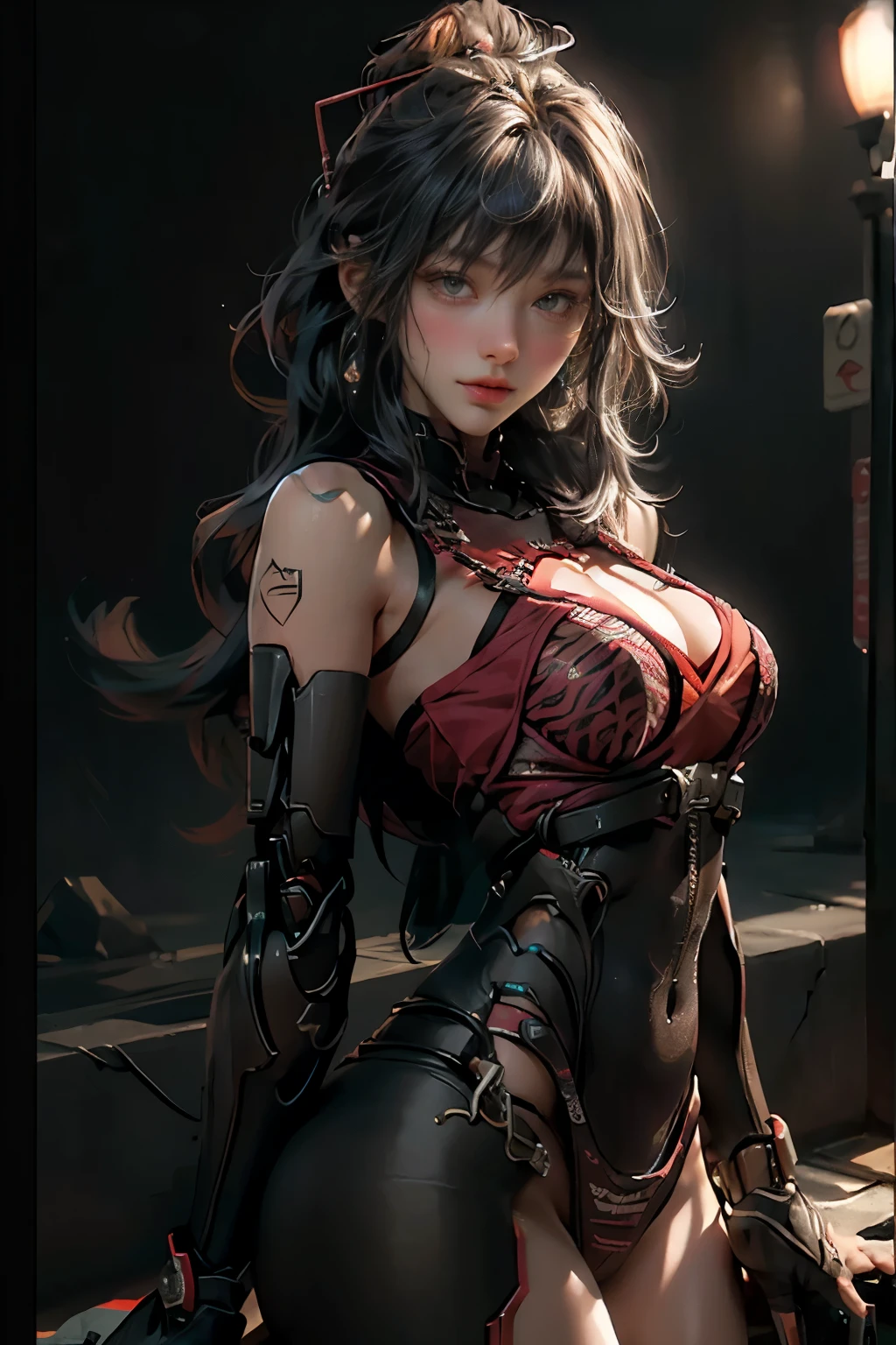 ((Best quality)), ((masterpiece)), (detailed:1.4), 3D, an image of a beautiful cyberpunk cyborg female,HDR (High Dynamic Range),Ray Tracing,NVIDIA RTX,Super-Resolution,Unreal 5,Subsurface scattering,PBR Texturing,Post-processing,Anisotropic Filtering,Depth-of-field,Maximum clarity and sharpness,Multi-layered textures,Albedo and Specular maps,Surface shading,Accurate simulation of light-material interaction,Perfect proportions,Octane Render,Two-tone lighting,Wide aperture,Low ISO,White balance,Rule of thirds,8K RAW,Masterpiece, best quality, (8k very detailed CG unit wallpaper) (best quality), (best illustration), (best shading) a golden sea wave, bright orange aol sunset through the wave, golden water drops flying, (:1. 6),