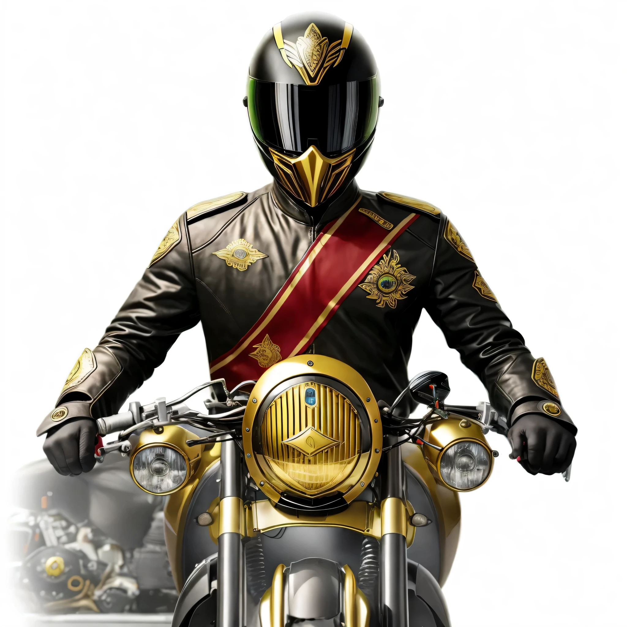 Nome da Marca: Sawar Moto Estilo: Classic, sofisticado
Cores: portanto, dourado, vermelho
Elementos:
Uma motocicleta de alta performance, Vista frontal, com um design imponente e detalhado, standing out for its elegance and quality.
Headlights must be designed with exquisite details, conveying a sense of power and sophistication.
The levers on the sides of the motorcycle must be designed with elegance and quality, adding a touch of sophistication to the design.
Uma faixa ou banner abaixo da motocicleta com o nome "Sawar Moto" escrito de forma estilizada e sofisticada, transmitindo a identidade da marca.
Logo features:
Simples e diretos: Usually consist of one or two graphic elements, making them easy to remember and recognize, mesmo em pequenas telas.
Utilizam cores fortes e contrastantes: This helps to grab attention and make them more memorable.
Convey a feeling of speed, power and emotion: Isso reflete o apelo do motociclismo, frequentemente associado a esses valores.
Fundo: verde, para se adaptar ao uso do Chroma Key, como mencionado acima.
