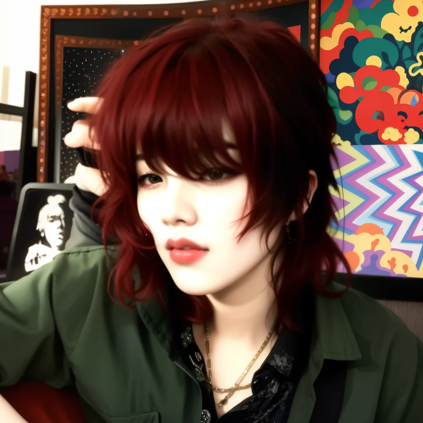 Emo, red hair, Park jimin, jimin from BTS 