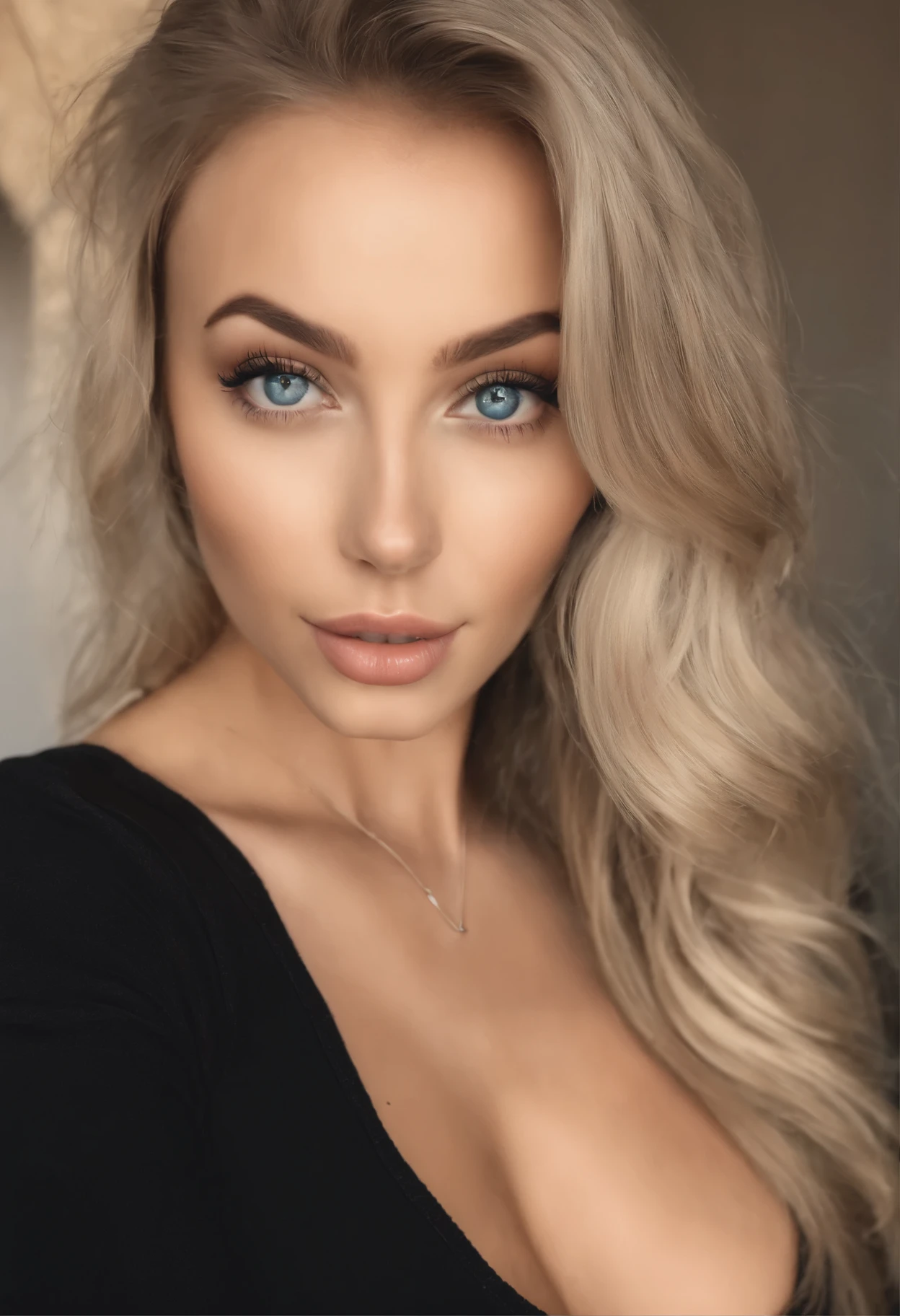 Woman with matching tank top and panties, Sexy girl with blue eyes, portrait sophie mudd, Portrait de Corinna Kopf, blonde hair and large eyes, Selfie einer jungen Frau, ohne Make-up, Natural makeup, Blick direkt in die Kamera, Gesicht mit Artgram, dezentes Make-up, Great full body photo, im Zimmer, big , Blond, Latein