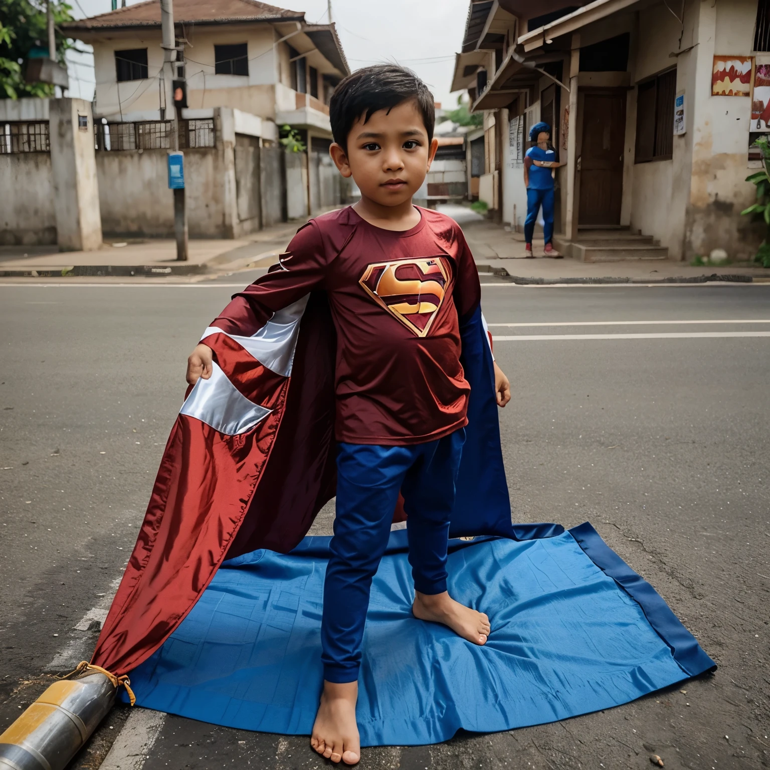 group 7 to 10 years old indonesian kids, wearing casual outfit, sport jersey outfit, bicycle, skateboard,  standing in the middle of field, afternoon light, realistic photography, hd image, super hero pose