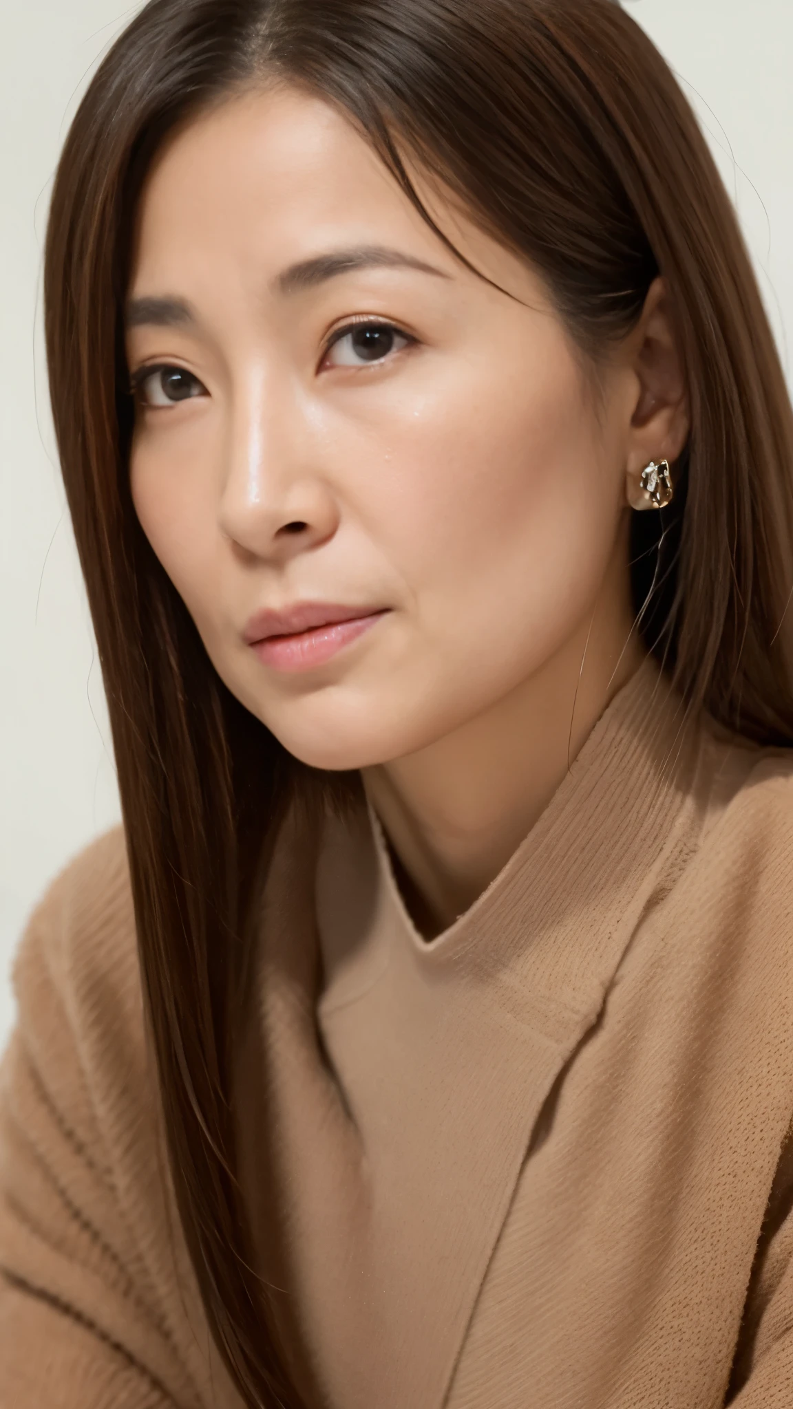 Mature woman face close-up,